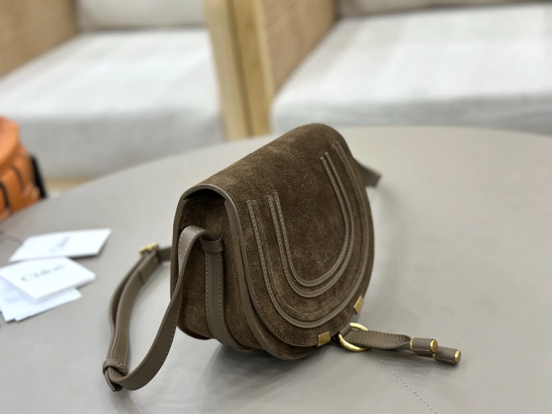小牛皮 Chloe Marcie马鞍包 Marc 斜挎包 轻便斜挎款