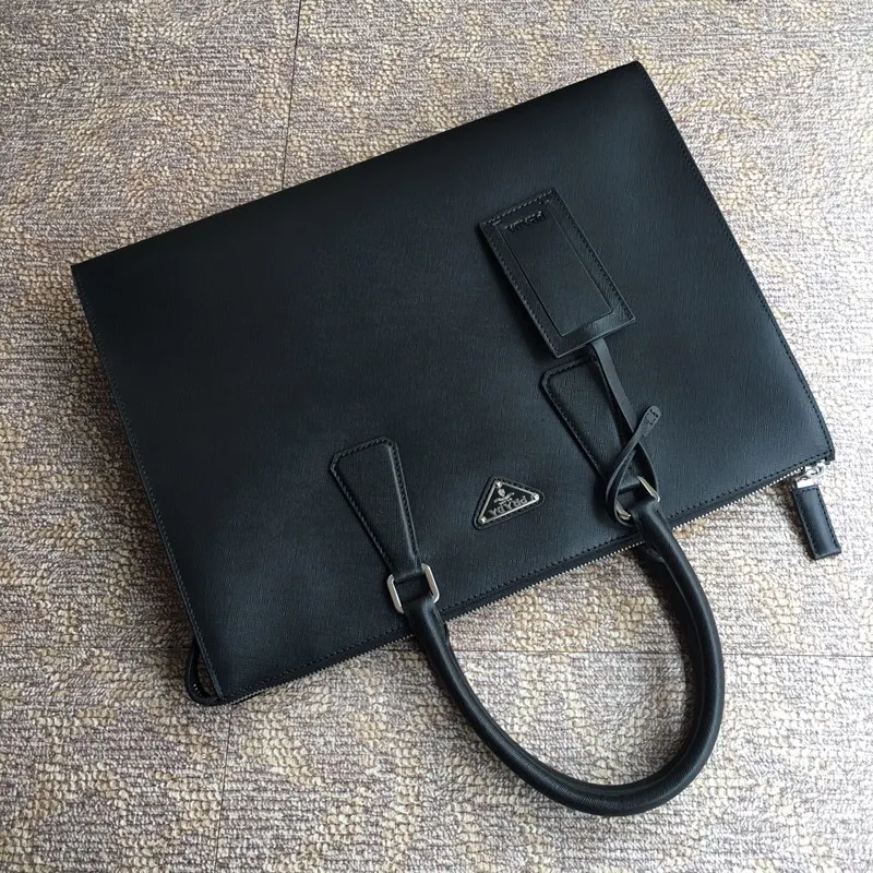Black Briefcase Business Commuter Leather