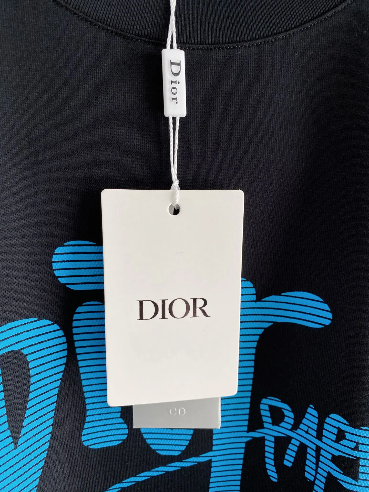 Dior 黑色渐变字母短袖T恤 休闲宽松款