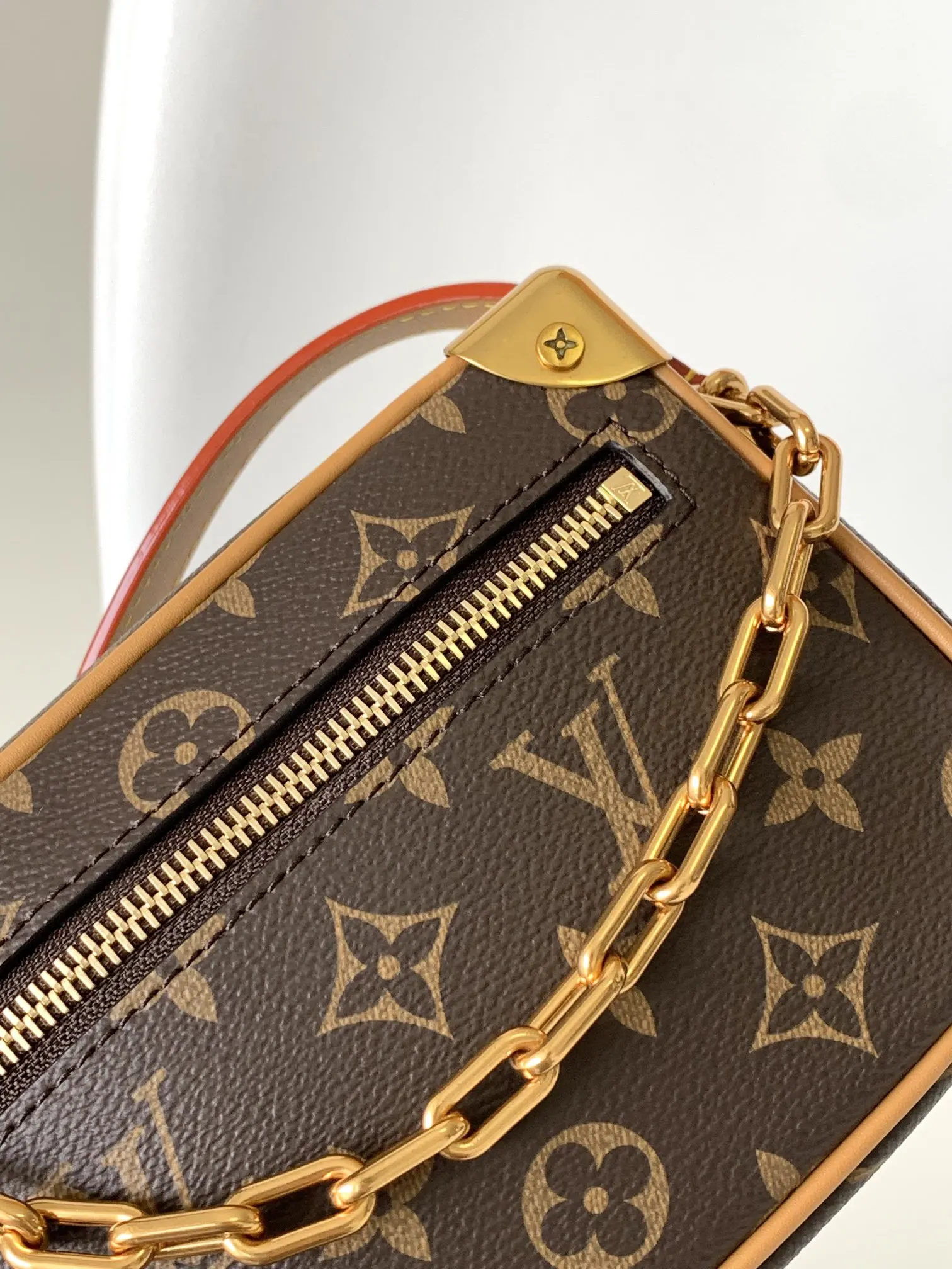 Black Monogram Chain Bag Leather