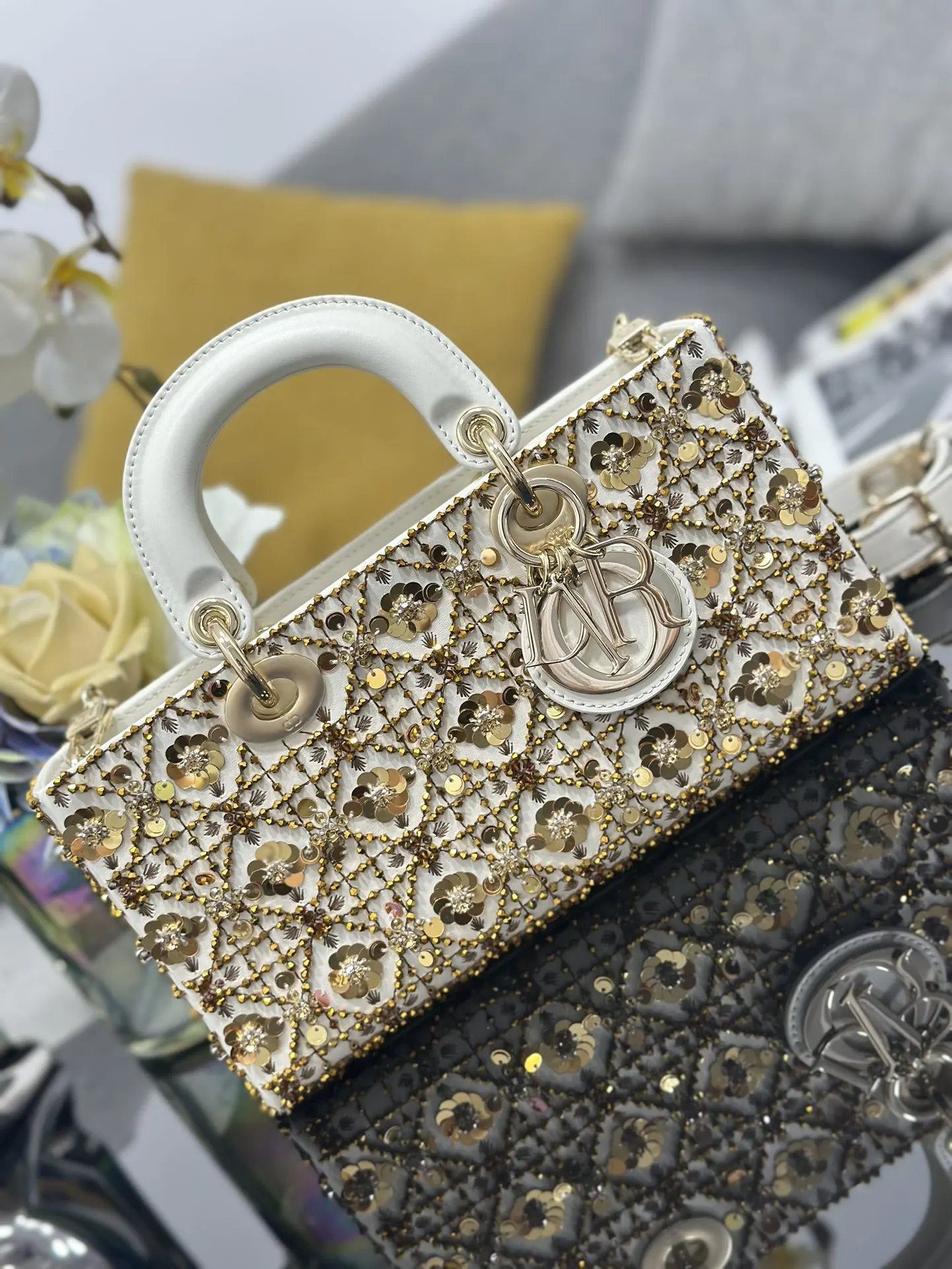 Dior 白色 金色 皮革 鏈條包 精致鏈條款