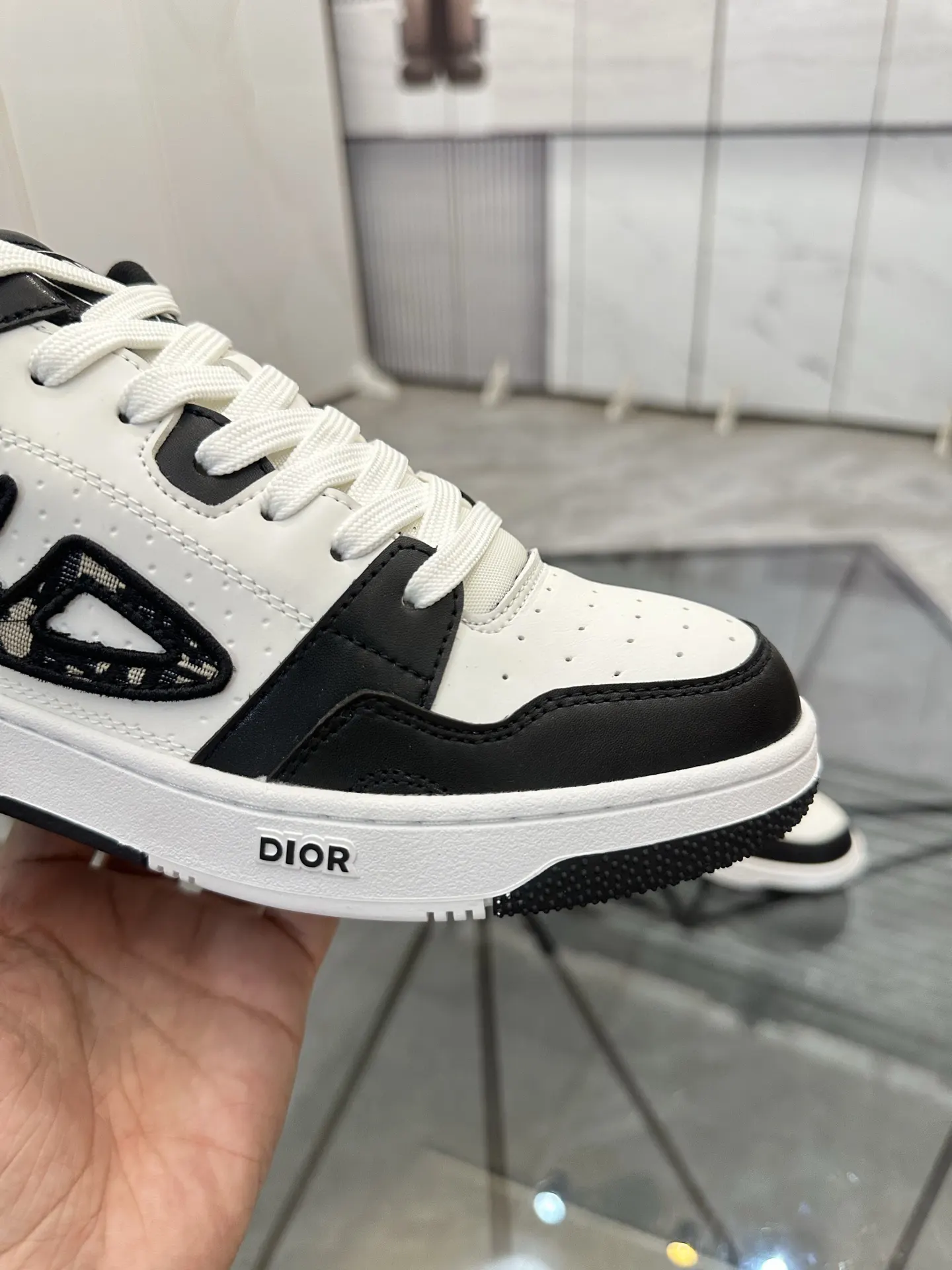 Dior B57 黑白拼色牛皮休闲鞋