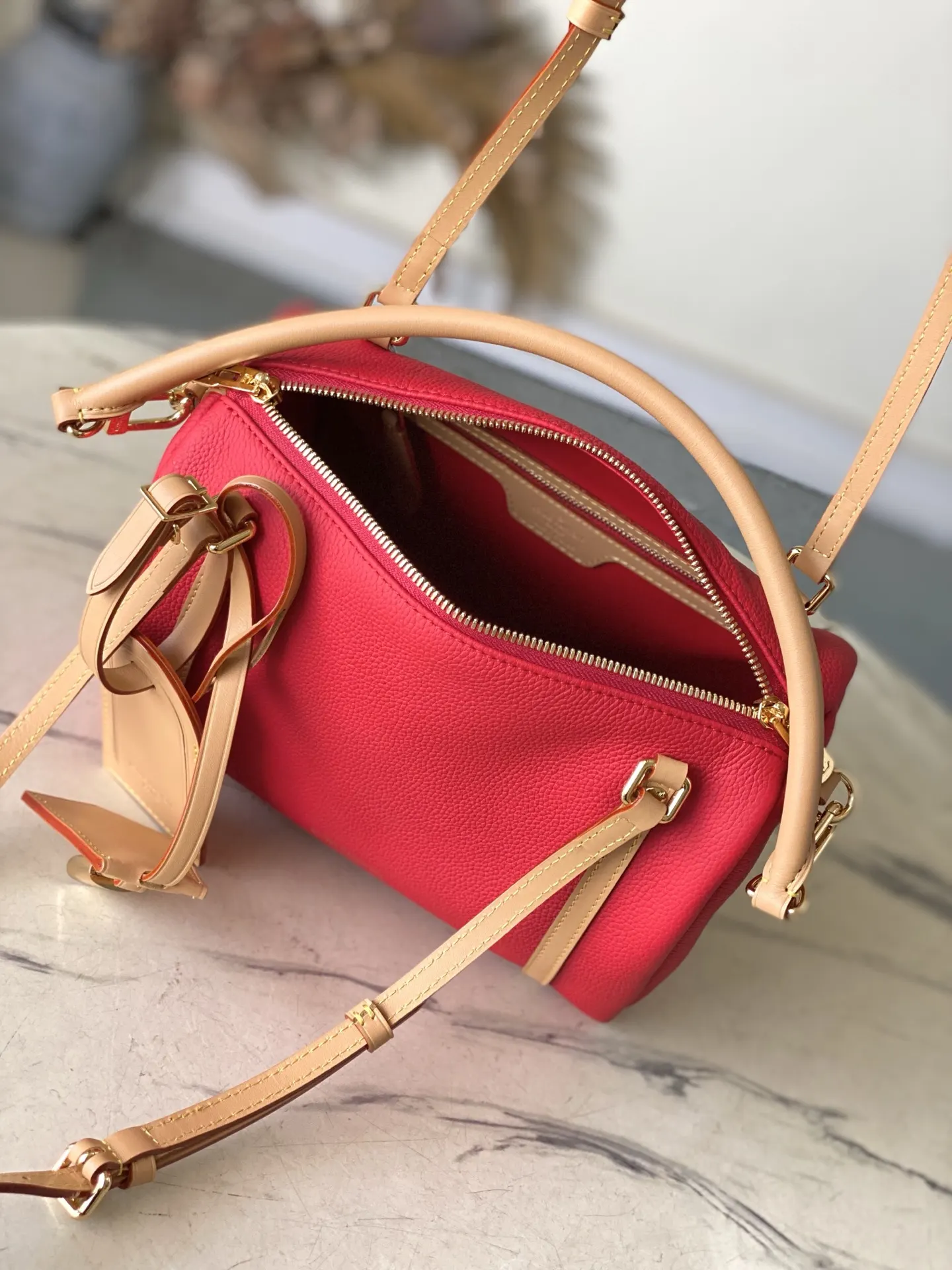 LV Keepall 紅色 行李箱 旅行拉杆款 輕便出行款