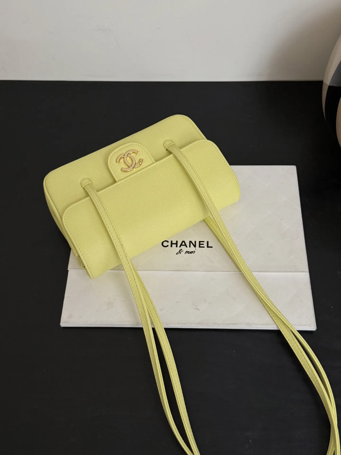 Yellow Hobo Shoulder Bag Vintage Leather