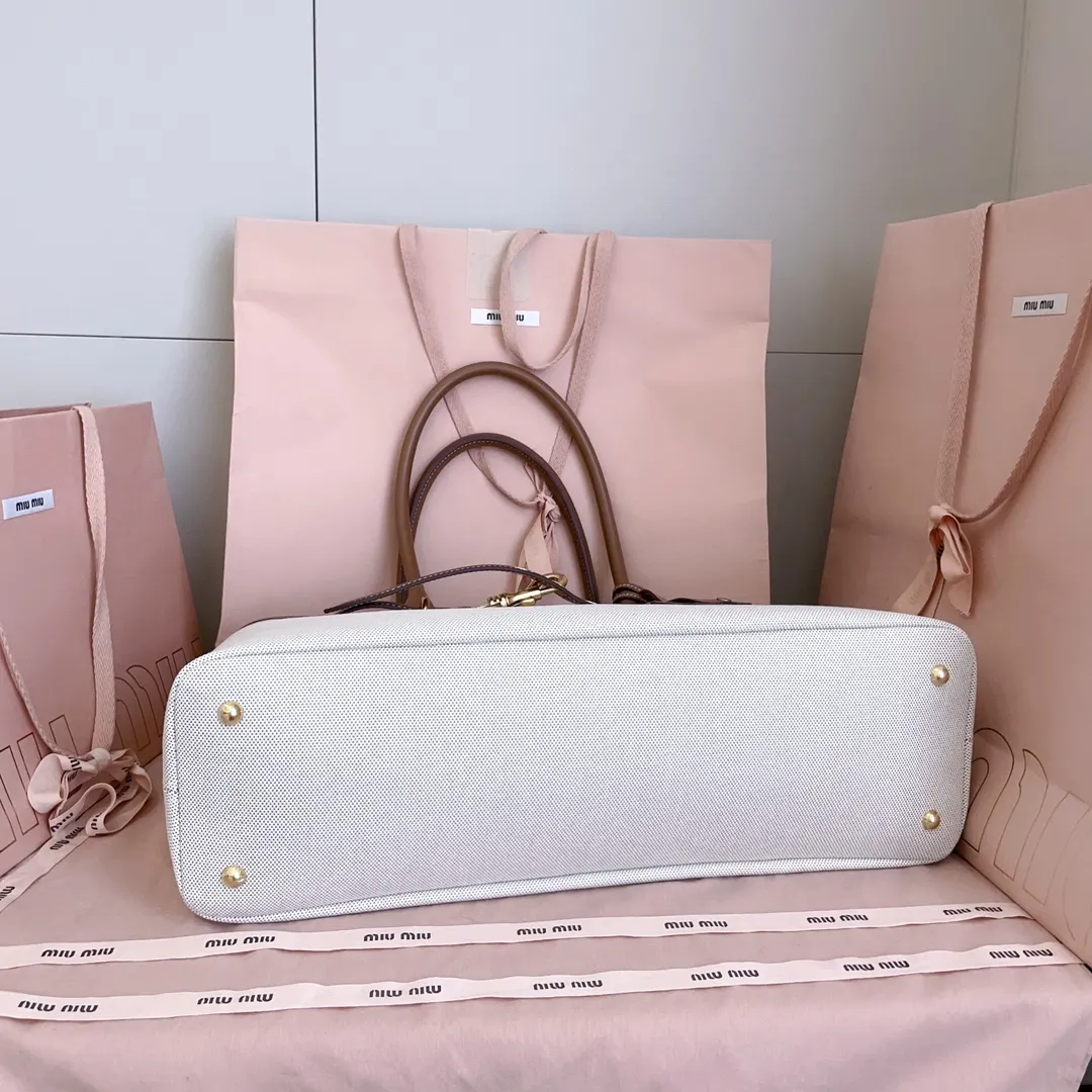 Miu 金色 小牛皮 托特包 大容量托特款