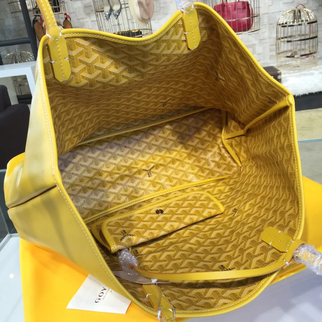 Goyard 戈雅 双面可用 充满法式优雅 订制Y字母涂鸦料 皮轻 托特包 大容量托特款