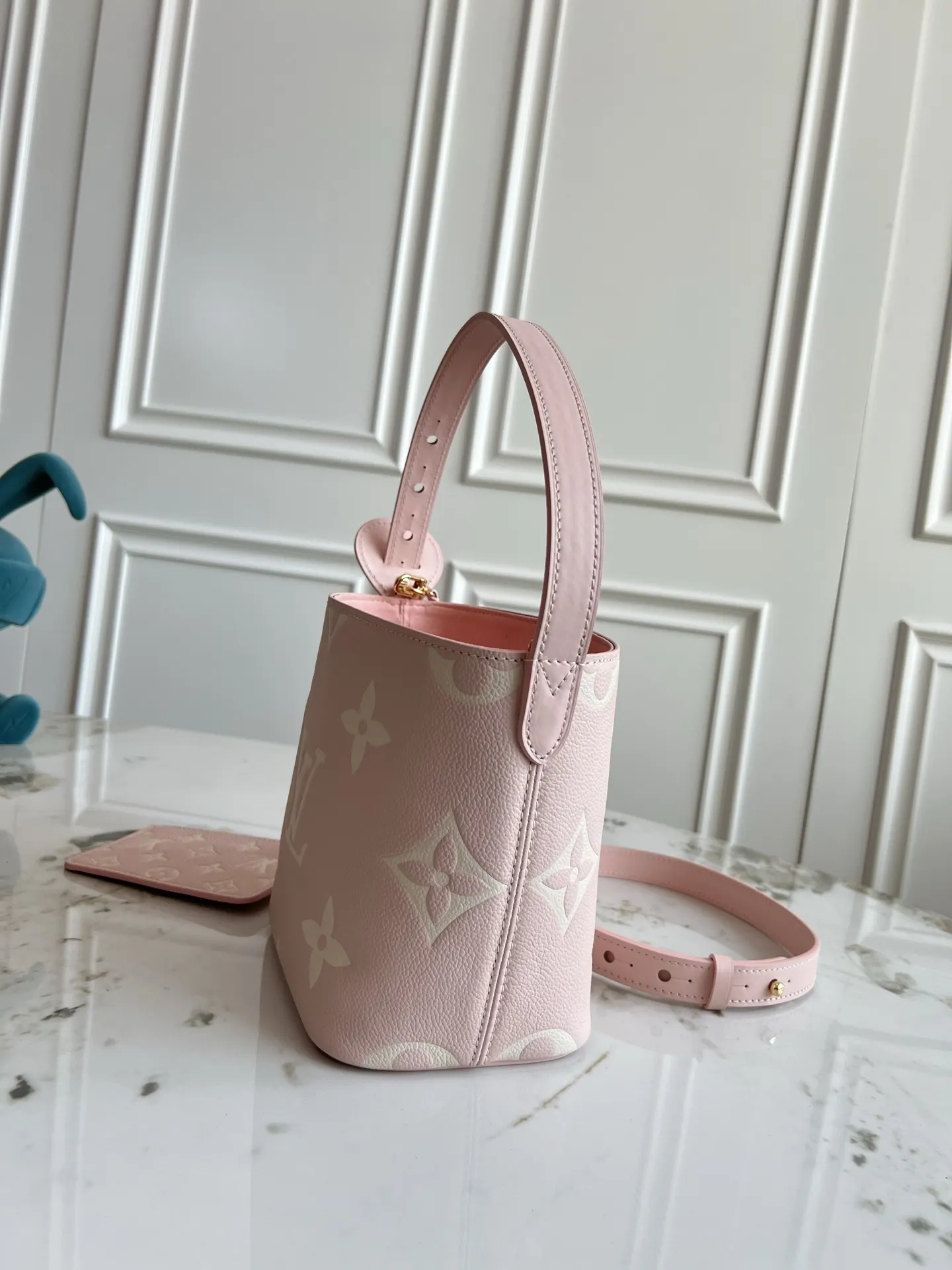 Black Pink Organizer Pouch Travel Leather