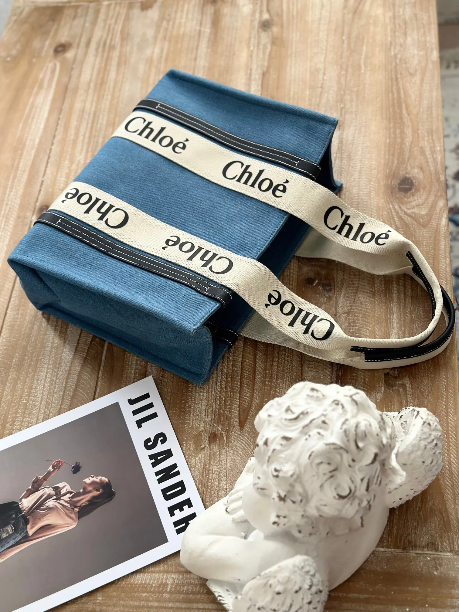 牛仔 牛仔布 中号 Chloe Woody 托特 托特包 大容量托特款