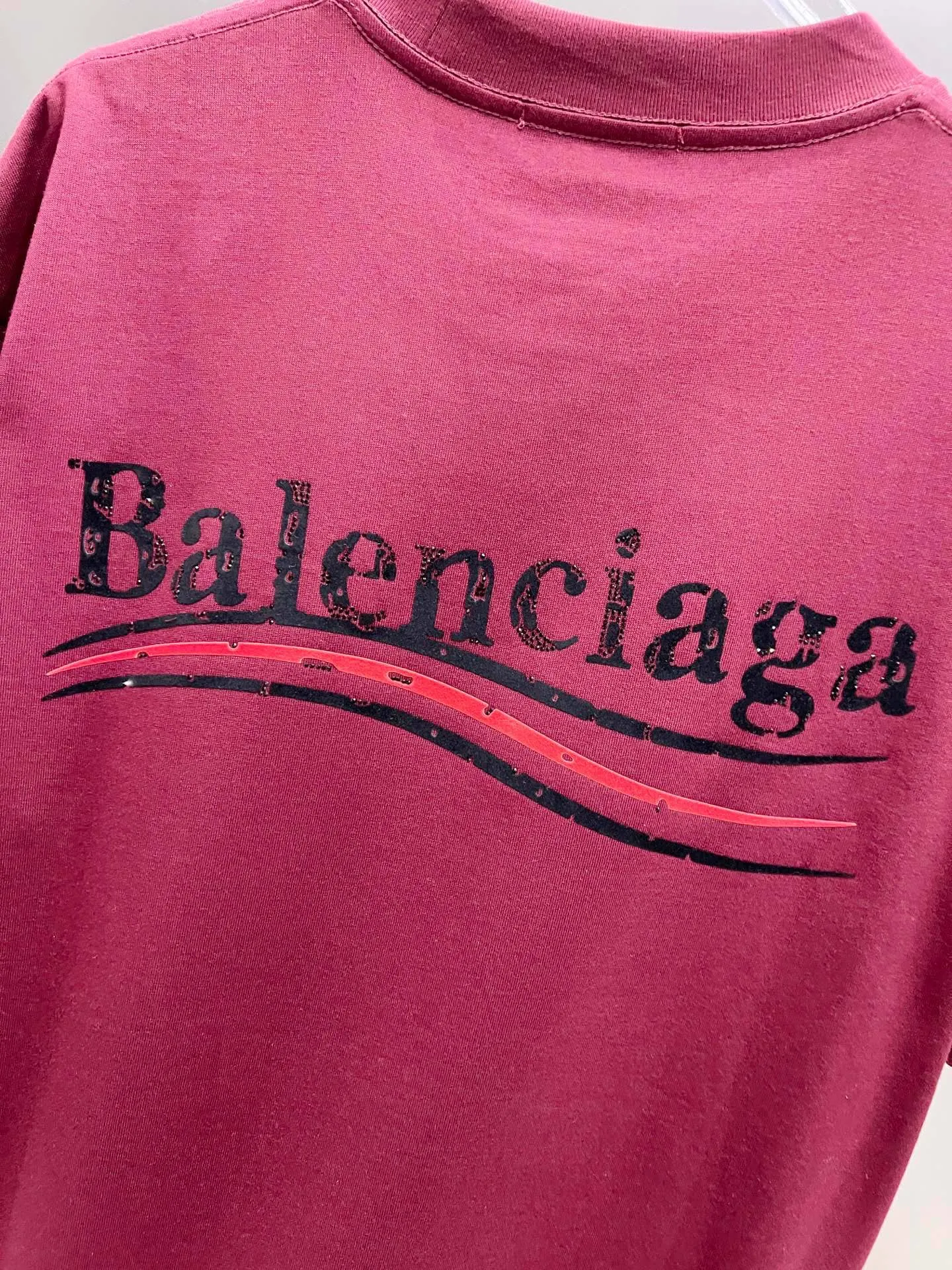 Balenciaga 黑色 Logo 短袖T恤 宽松休闲