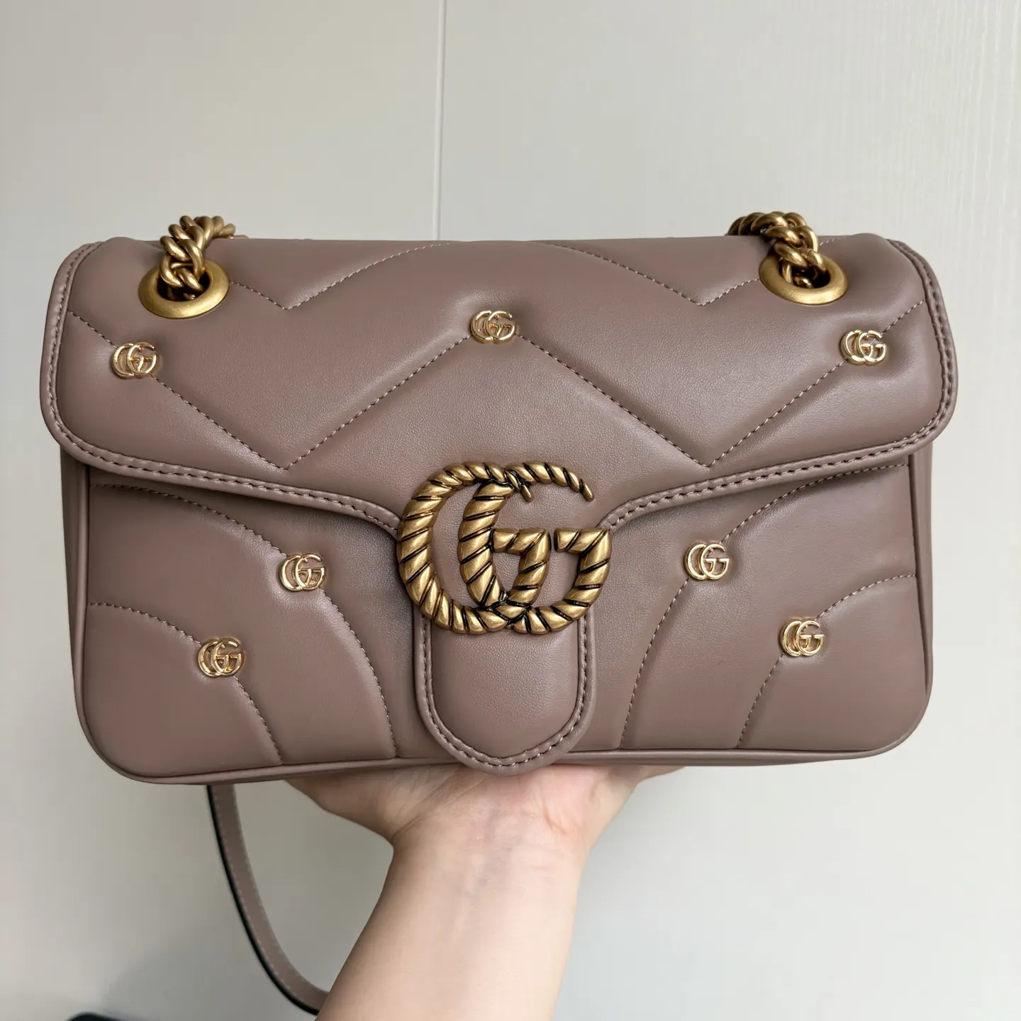Gucci Marmont 绗缝皮革链条包 单肩斜挎款