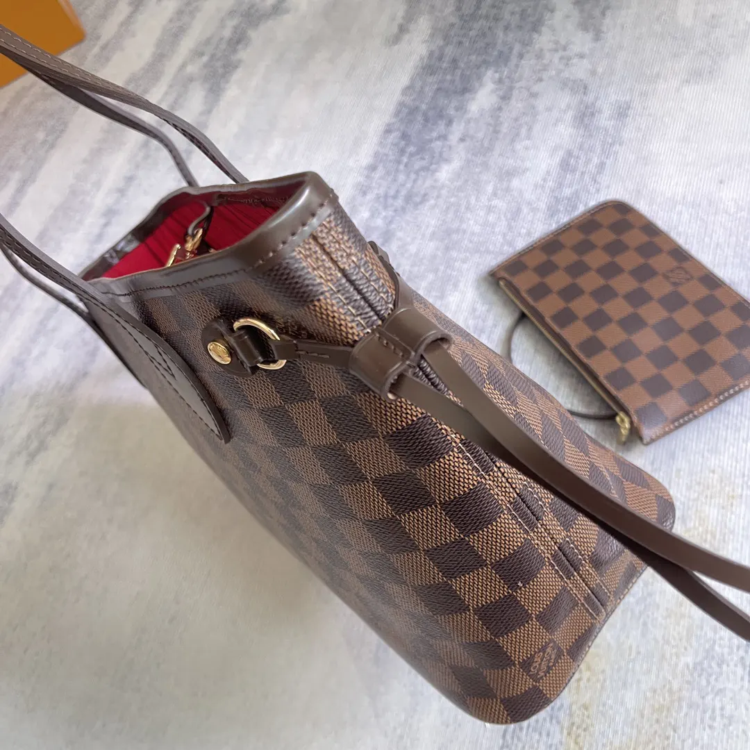 LV Neverfull 金色 牛皮 手拿包 精致手拿款