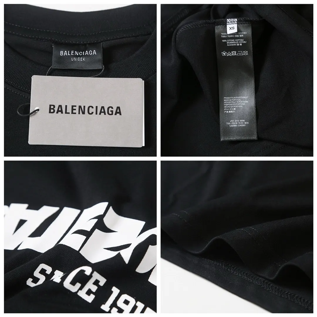 Balenciaga Blcg Black Cotton Short Sleeve T-Shirt Street