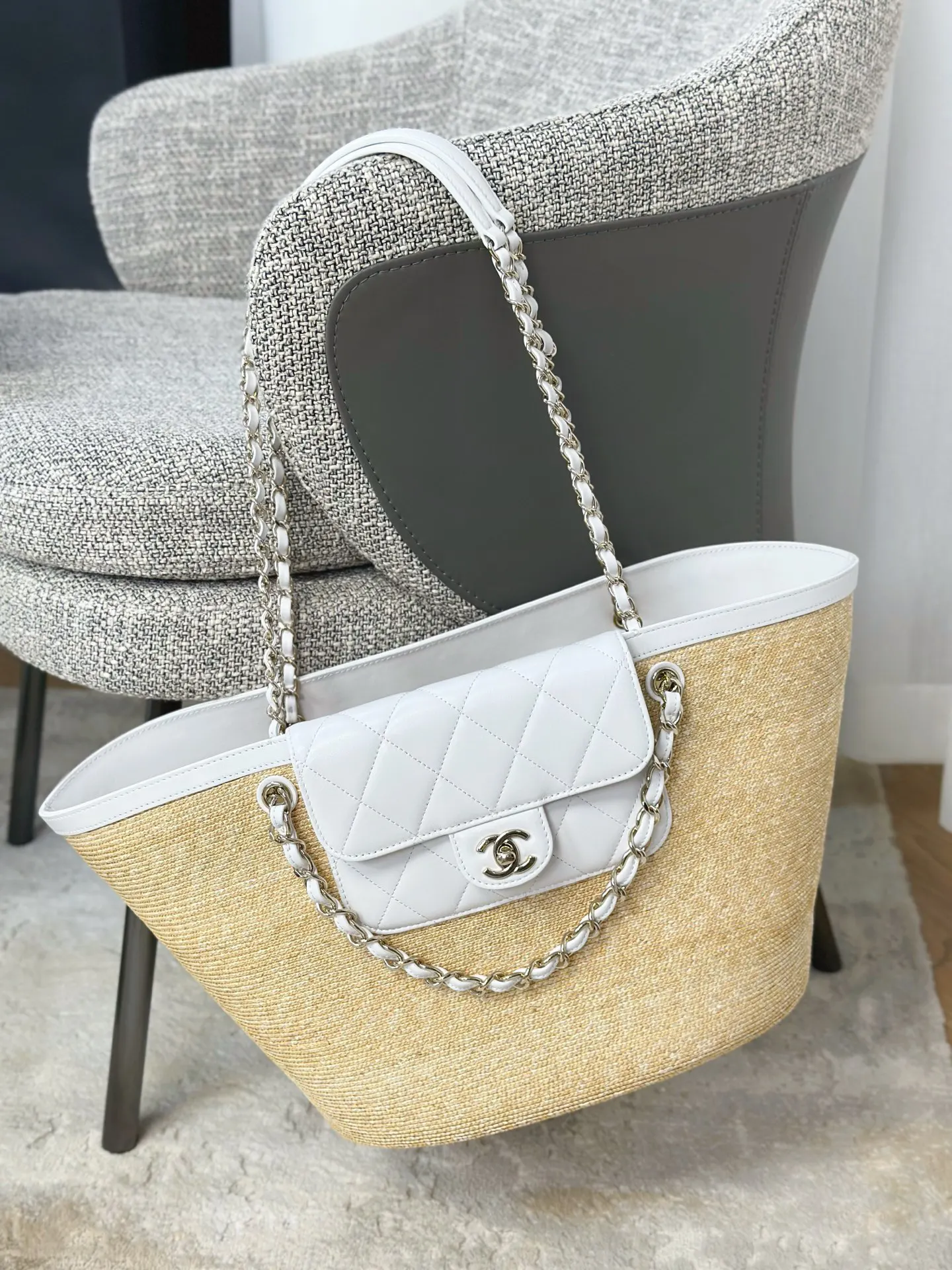 Chanel White Tote Bag