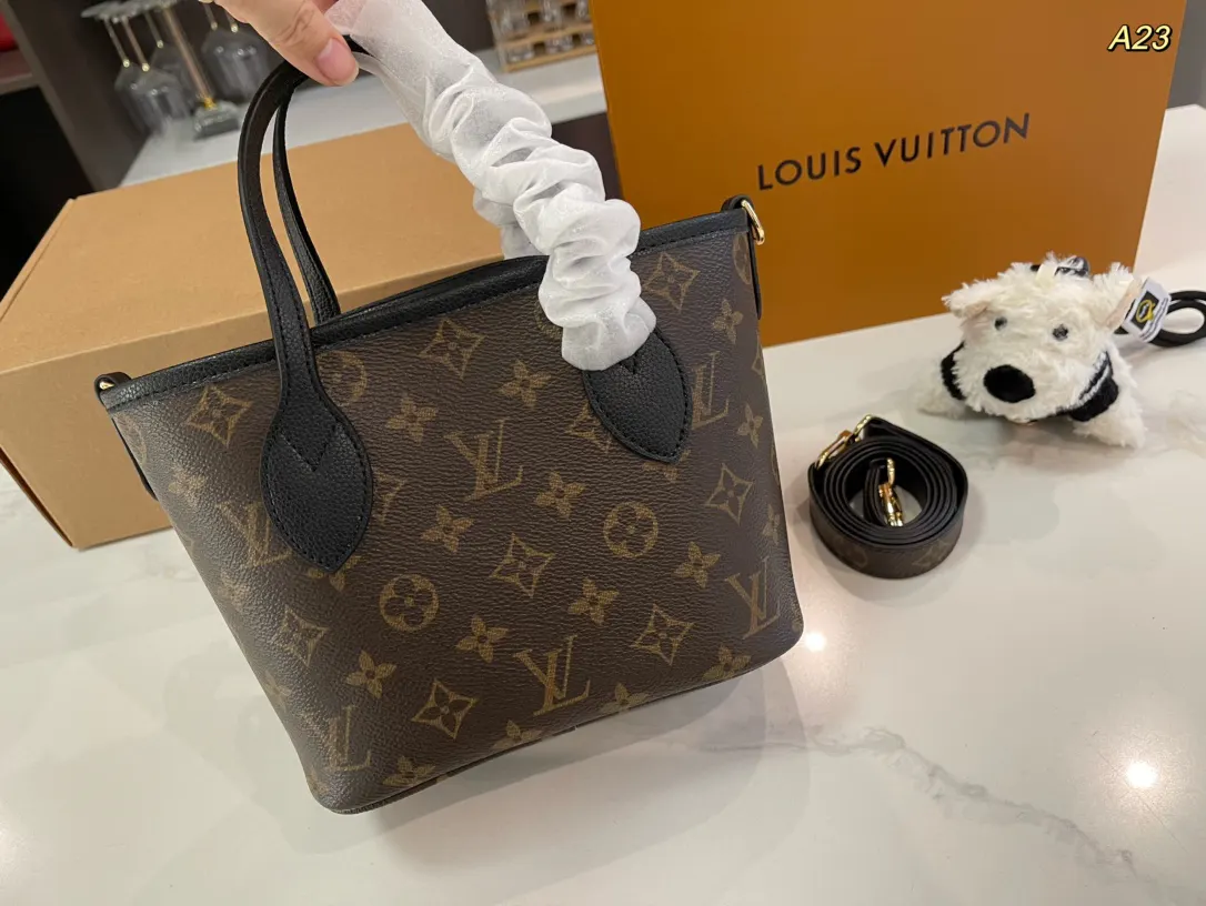 LV Neverfull 老花 牛皮 水桶包 休閒水桶款