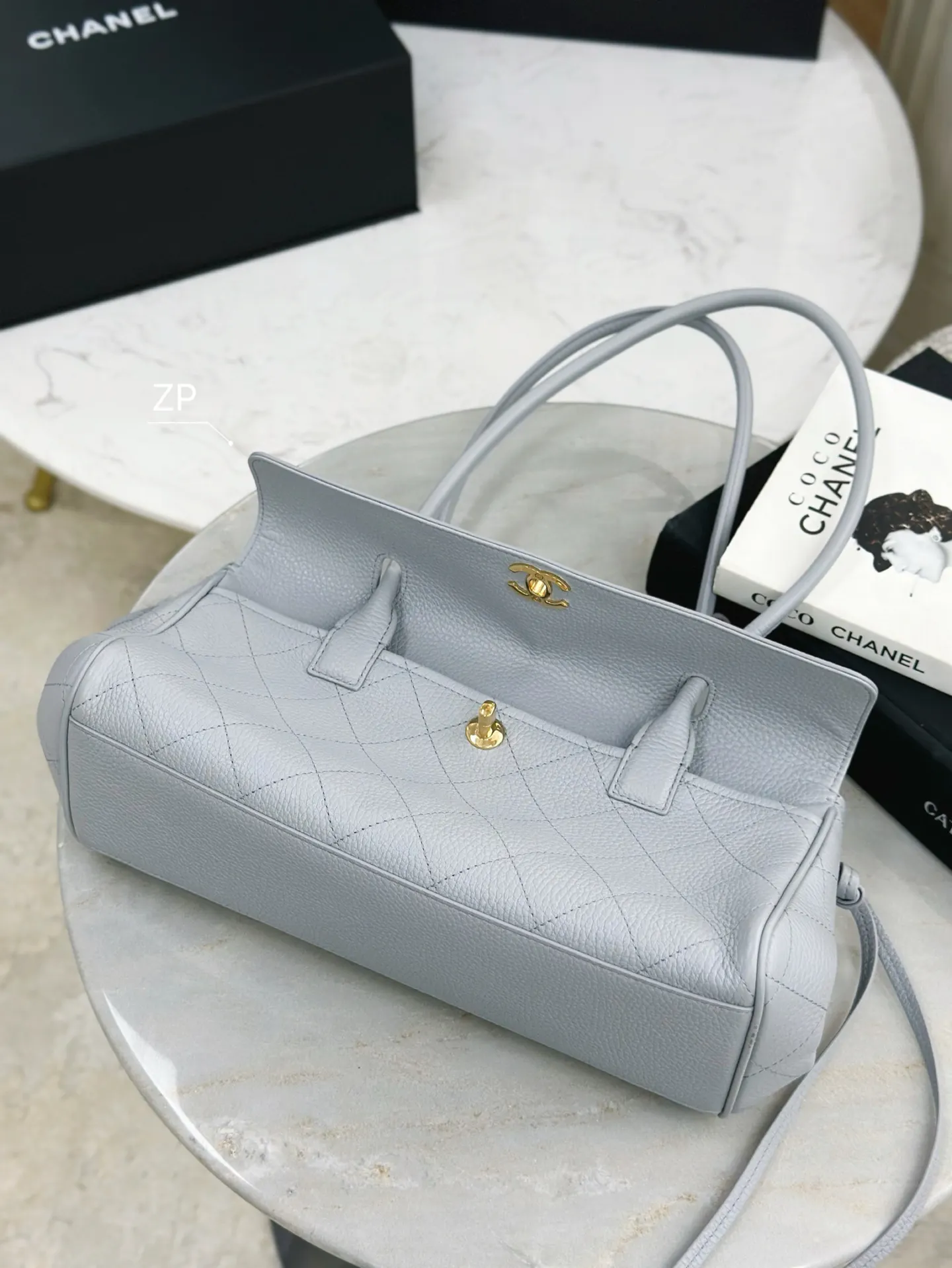 Chanel Cowhide Tote Shopping Bag Hand Held Shoulder Image 6 Chanel Cowhide Tote Shopping Bag Hand Held Shoulder Image 6