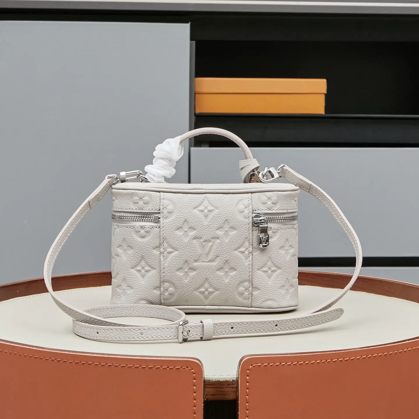 Louis Vuitton Gray Chain Bag Leather