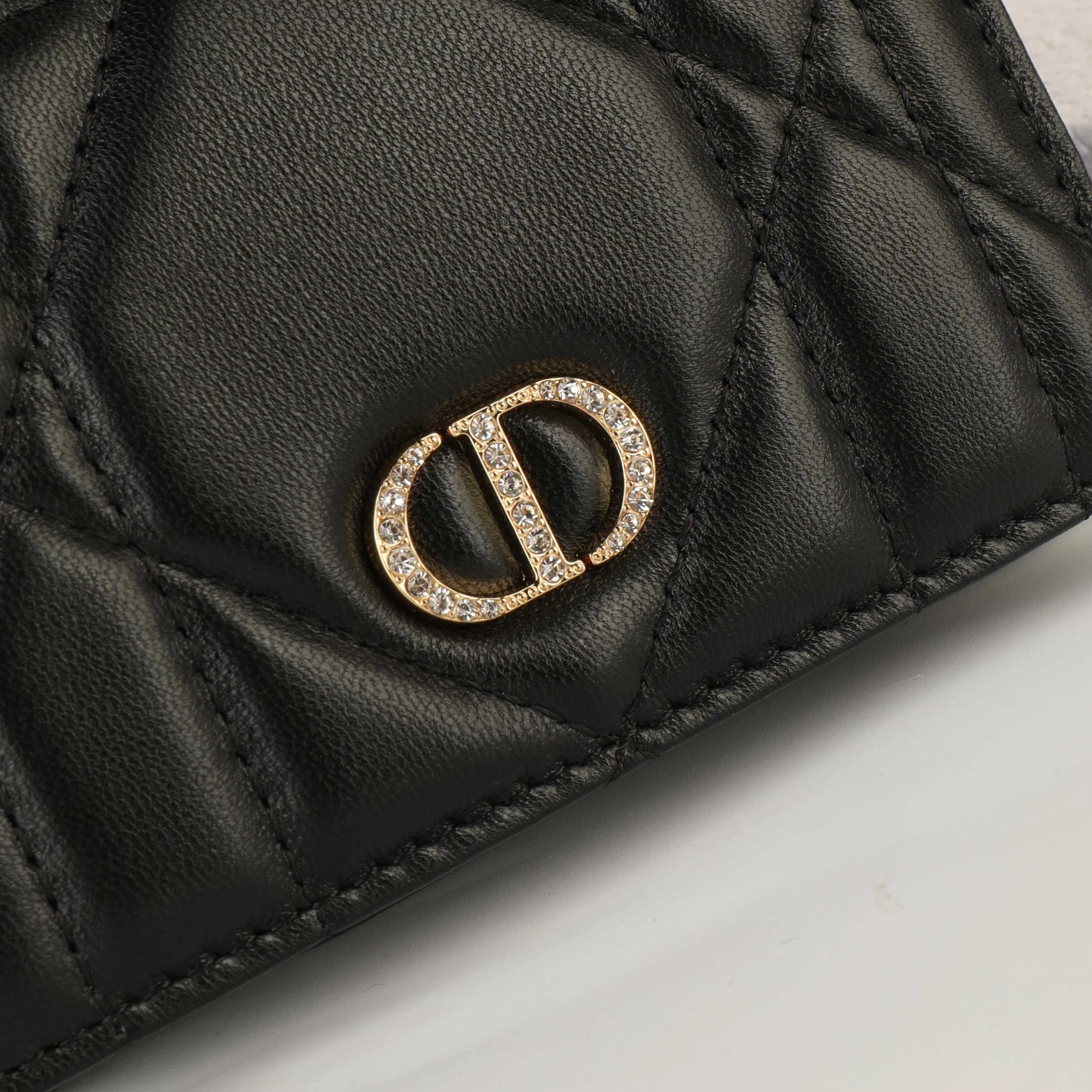 Dior Caro 黑色 皮革 钱包