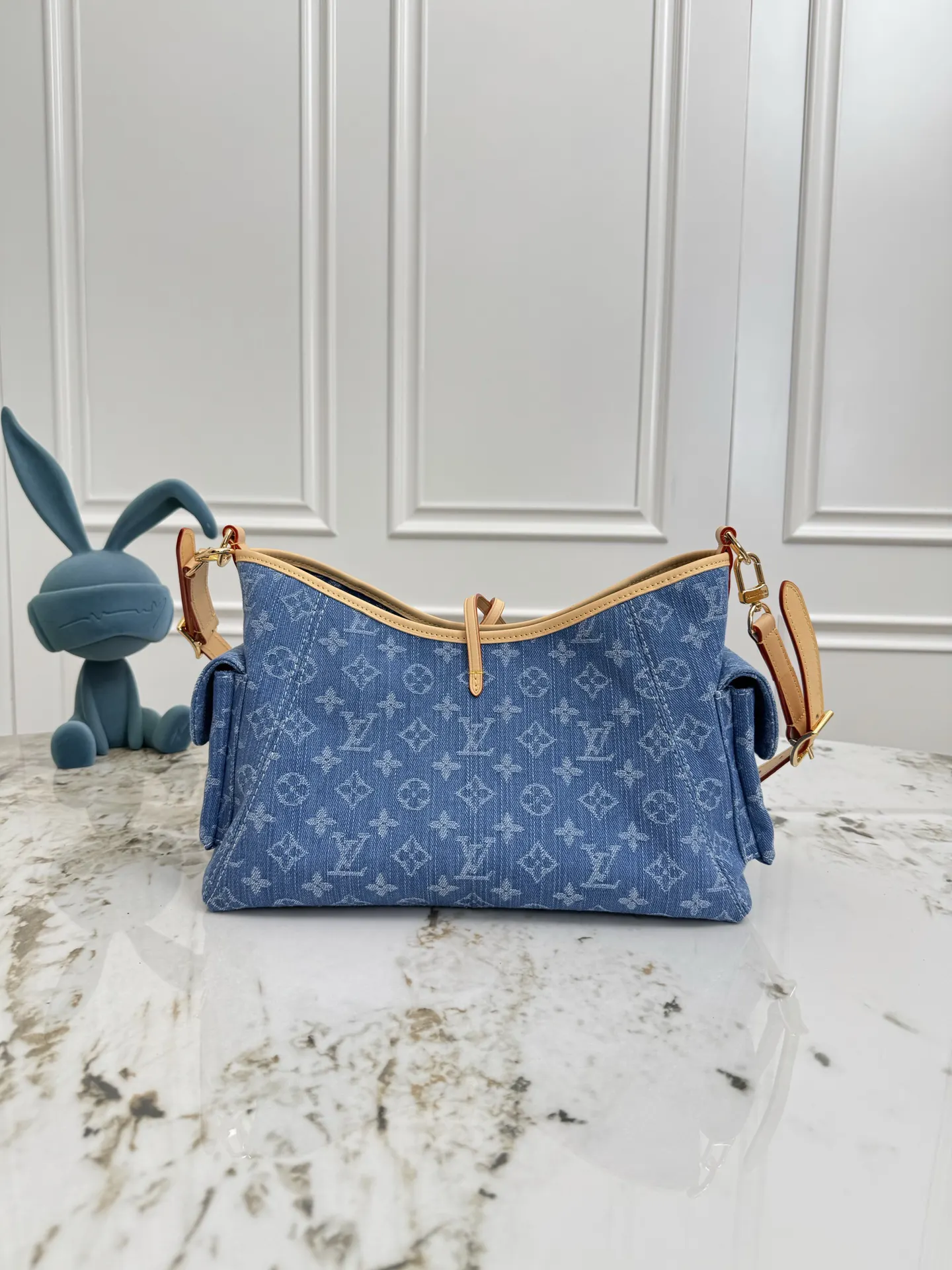 Louis Vuitton 藍色 皮革 手提包