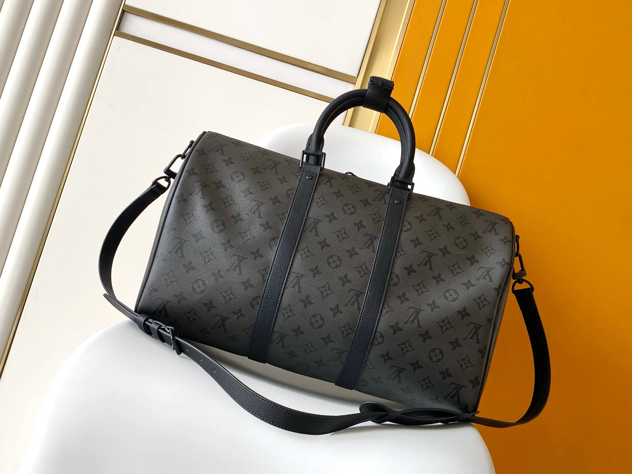 Keepall 灰色 牛皮 旅行包 大容量旅行款