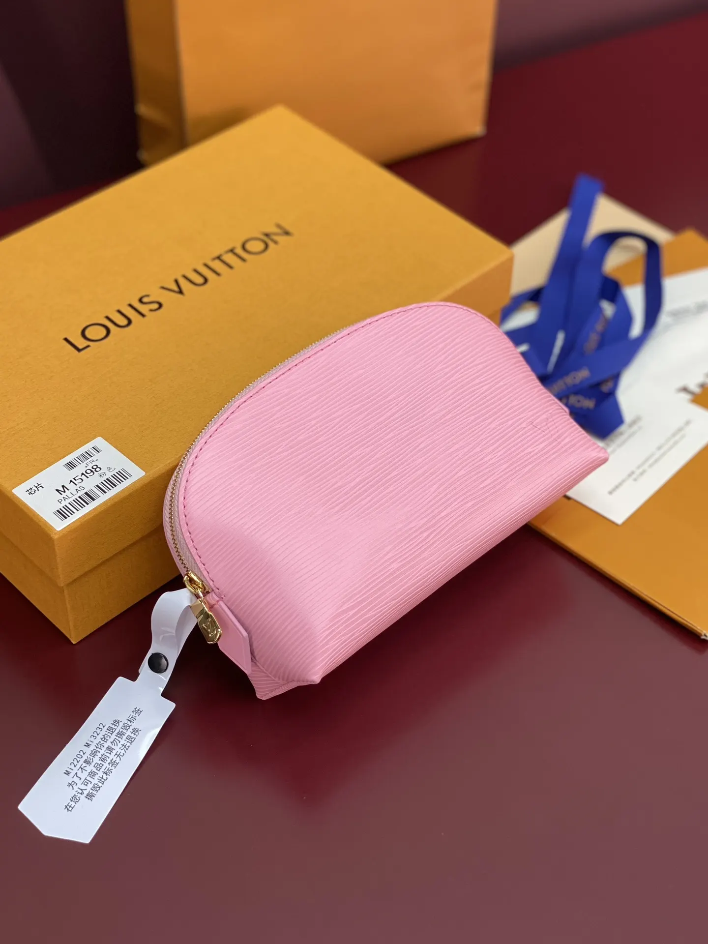 LV 粉色 皮革 厘米 化妆包 便携收纳款