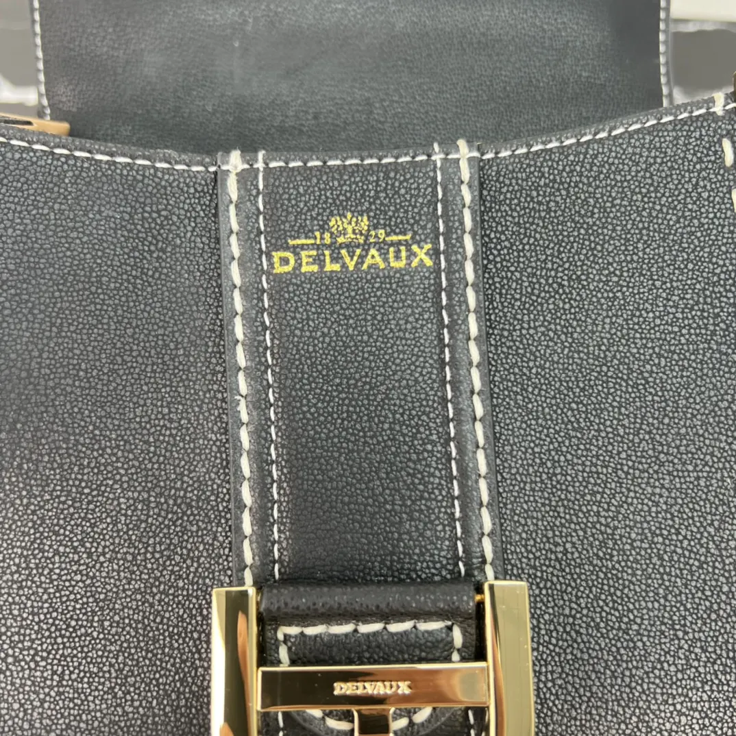 Delvaux 焦糖色 小牛皮 手提包 通勤手提款