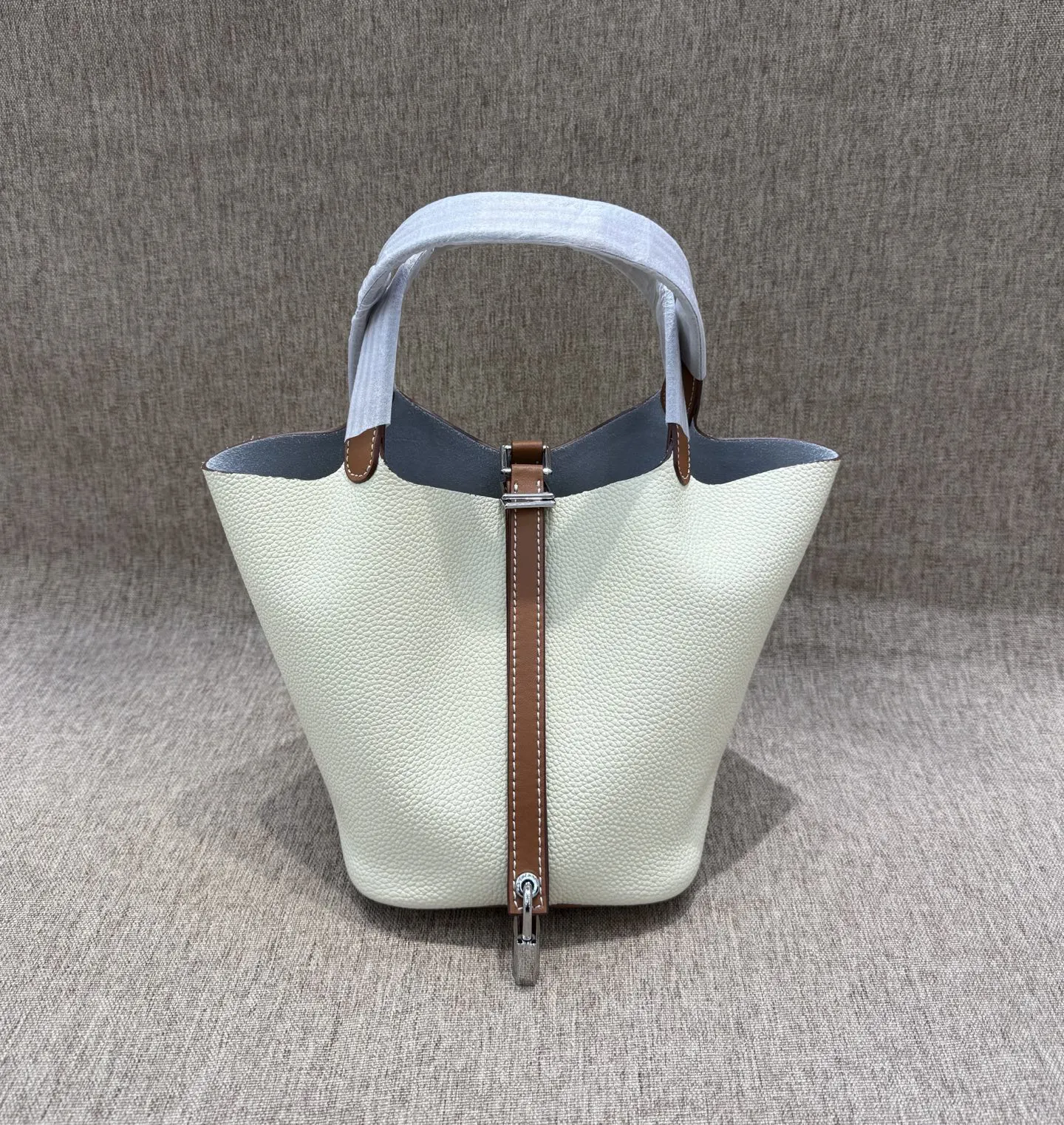 Hermès Picotin White Togo Bucket Bag
