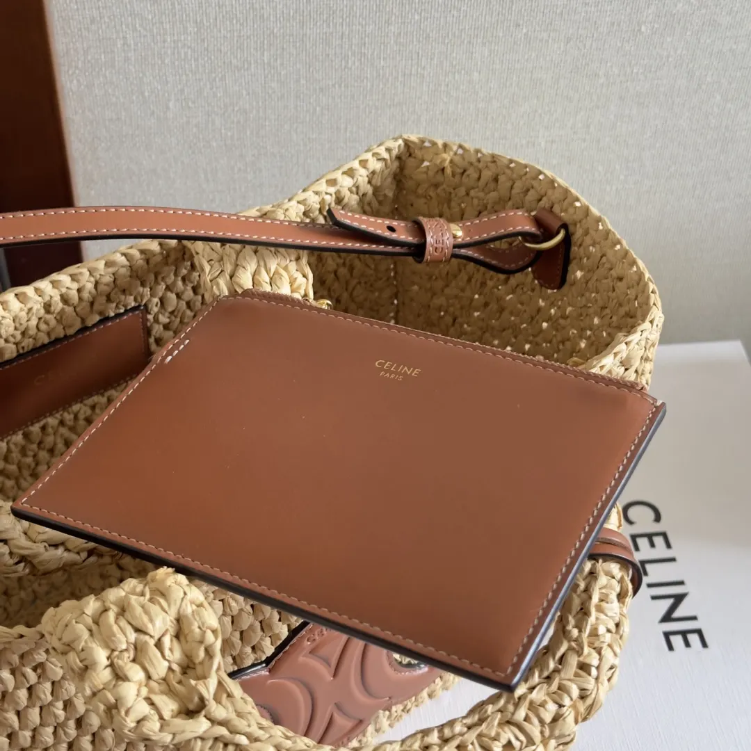 Celine 金色 牛皮 托特包 大容量托特款