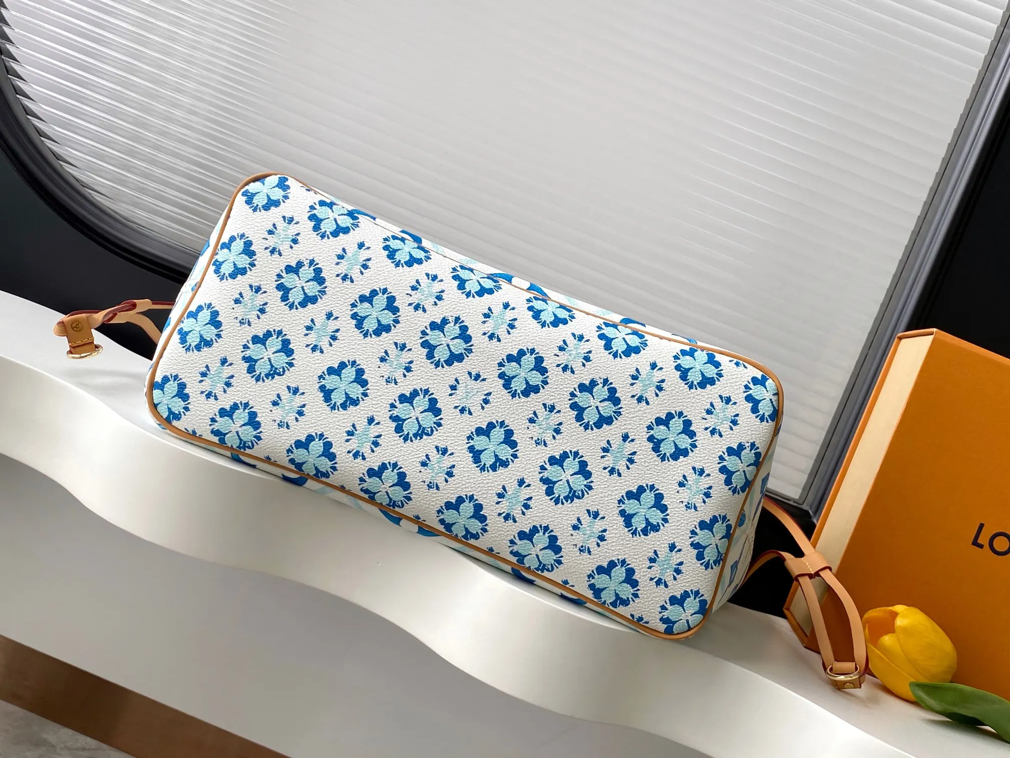 LV Neverfull 蓝色 红色 帆布 托特包 大容量托特款
