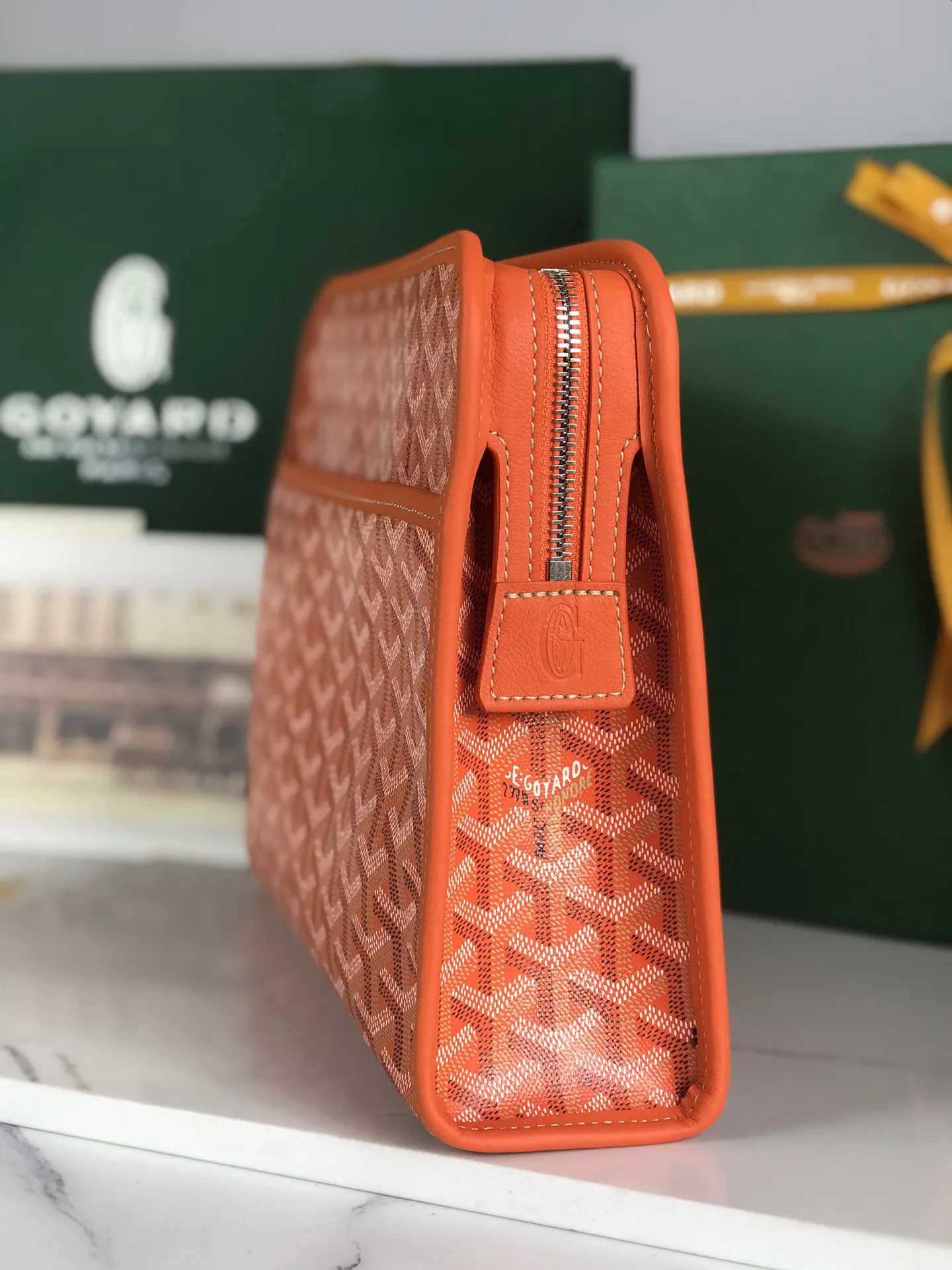 Goyard 黄色 牛皮 手拿包 精致手拿款