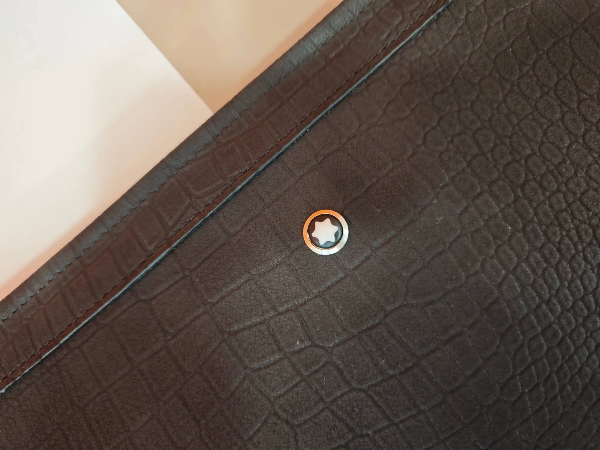 Black Blue Clutch Bag Leather