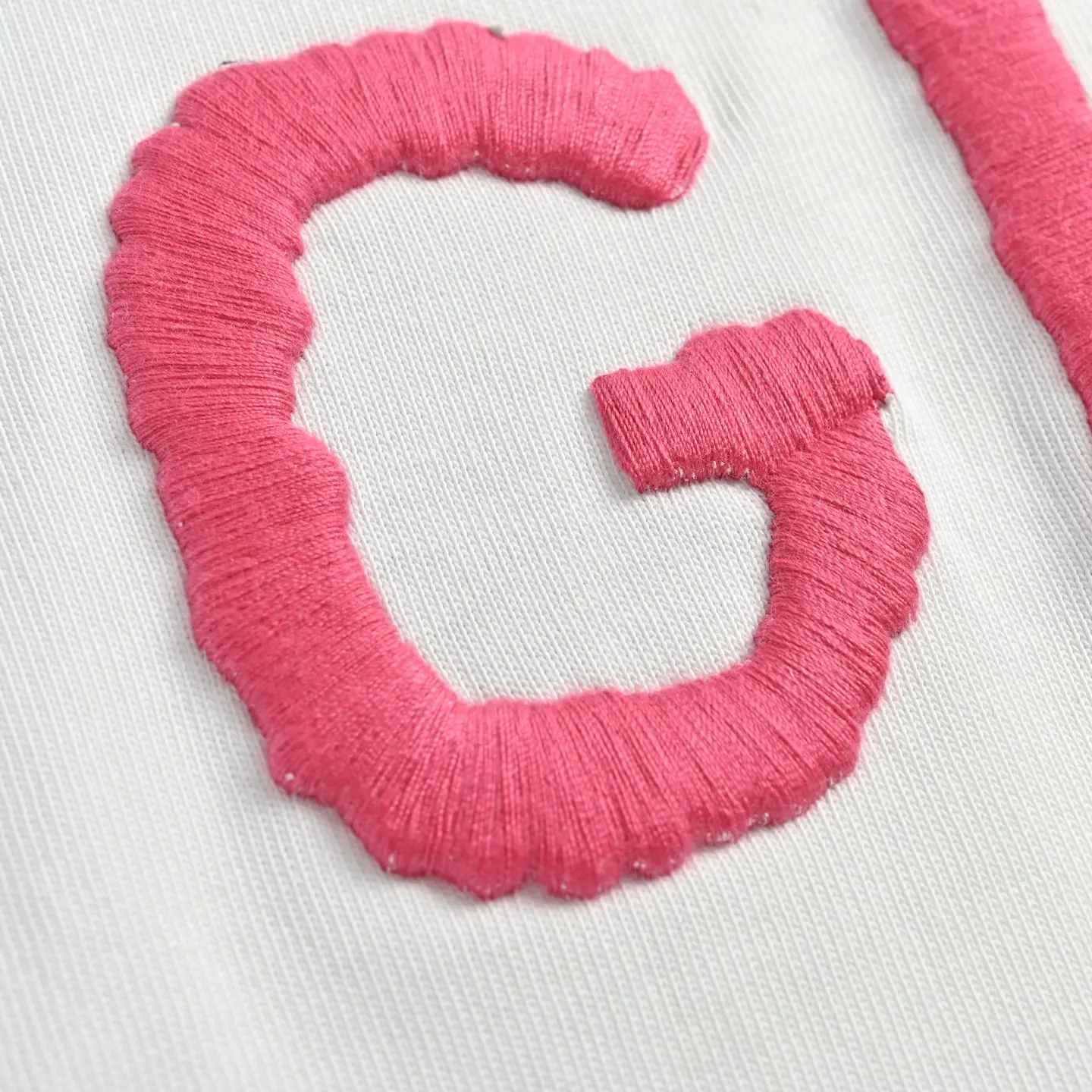 Gucci Pink Logo Letter Short Sleeve T-Shirt