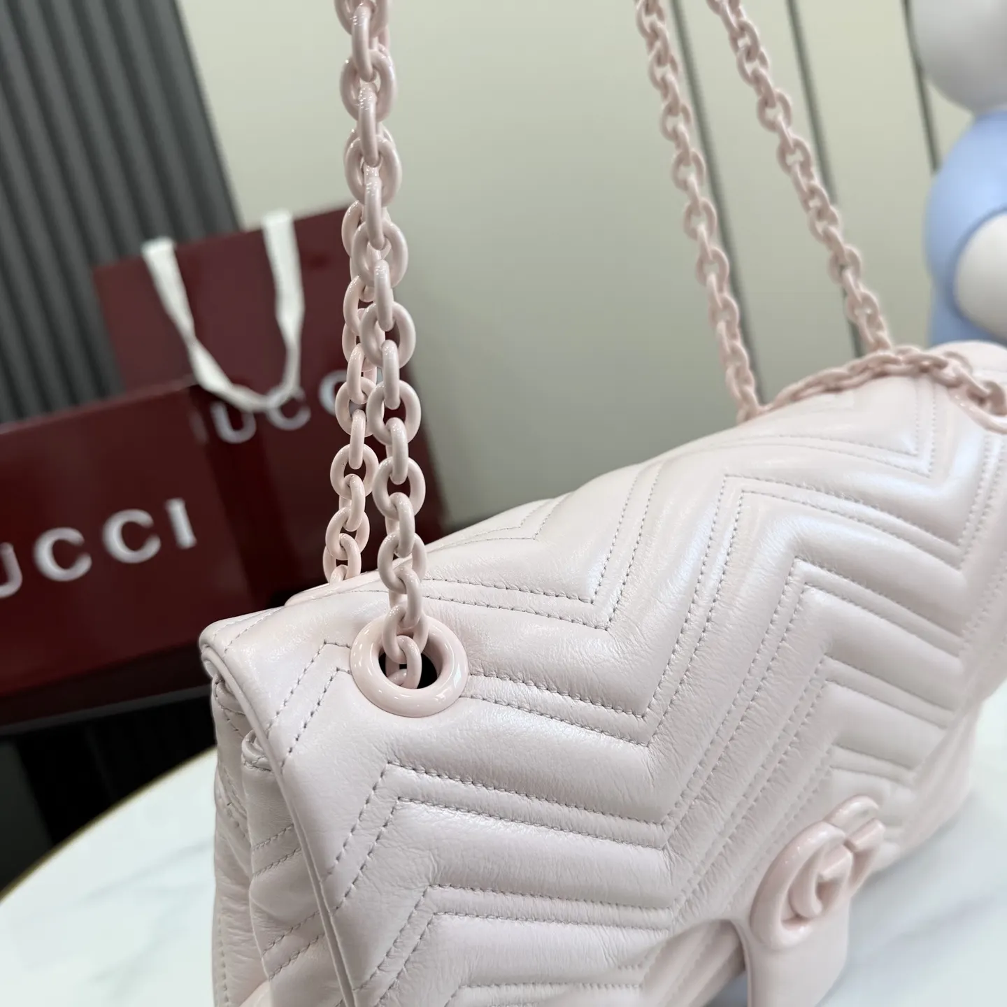 Pink Chain Bag Leather