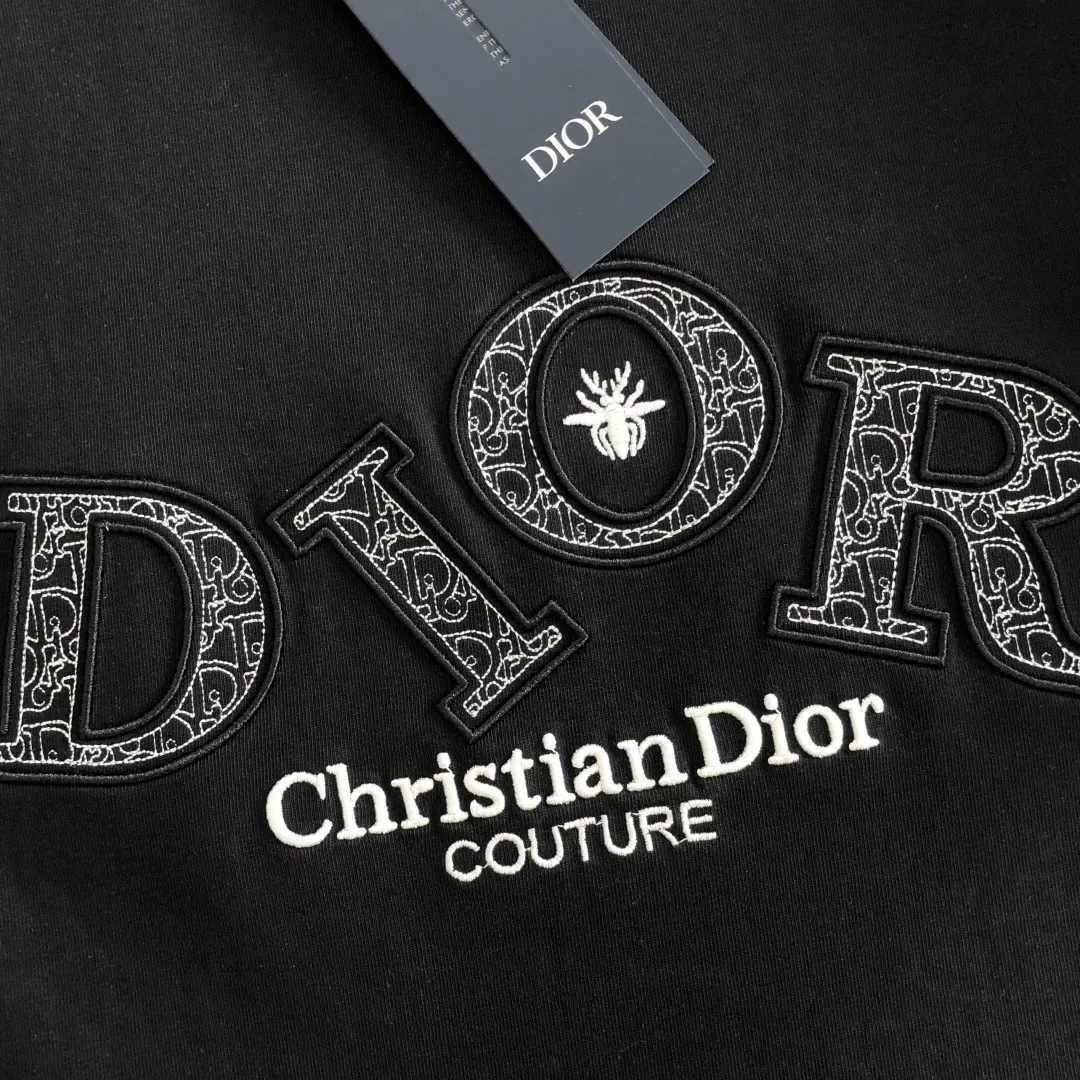 Dior 黑色字母印花短袖T恤 街头