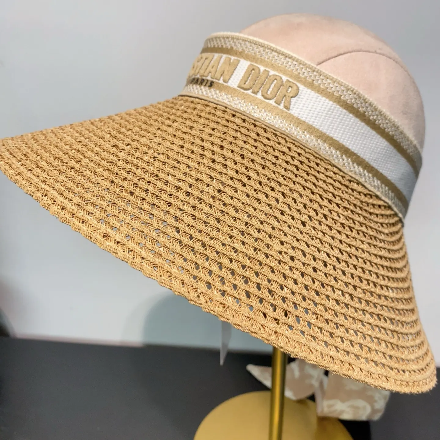 Dior 草编蝴蝶结遮阳帽 度假款