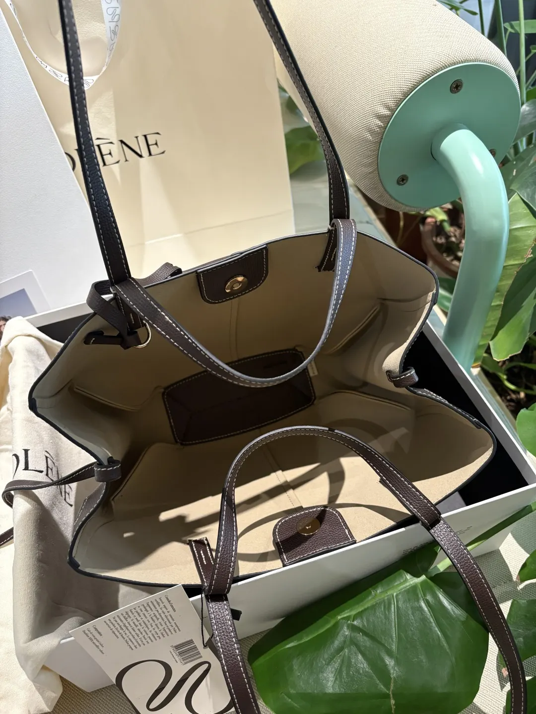 皮革 POLÈNE｜波灵恩 高 Cyme 托特包 以波 大容量托特款
