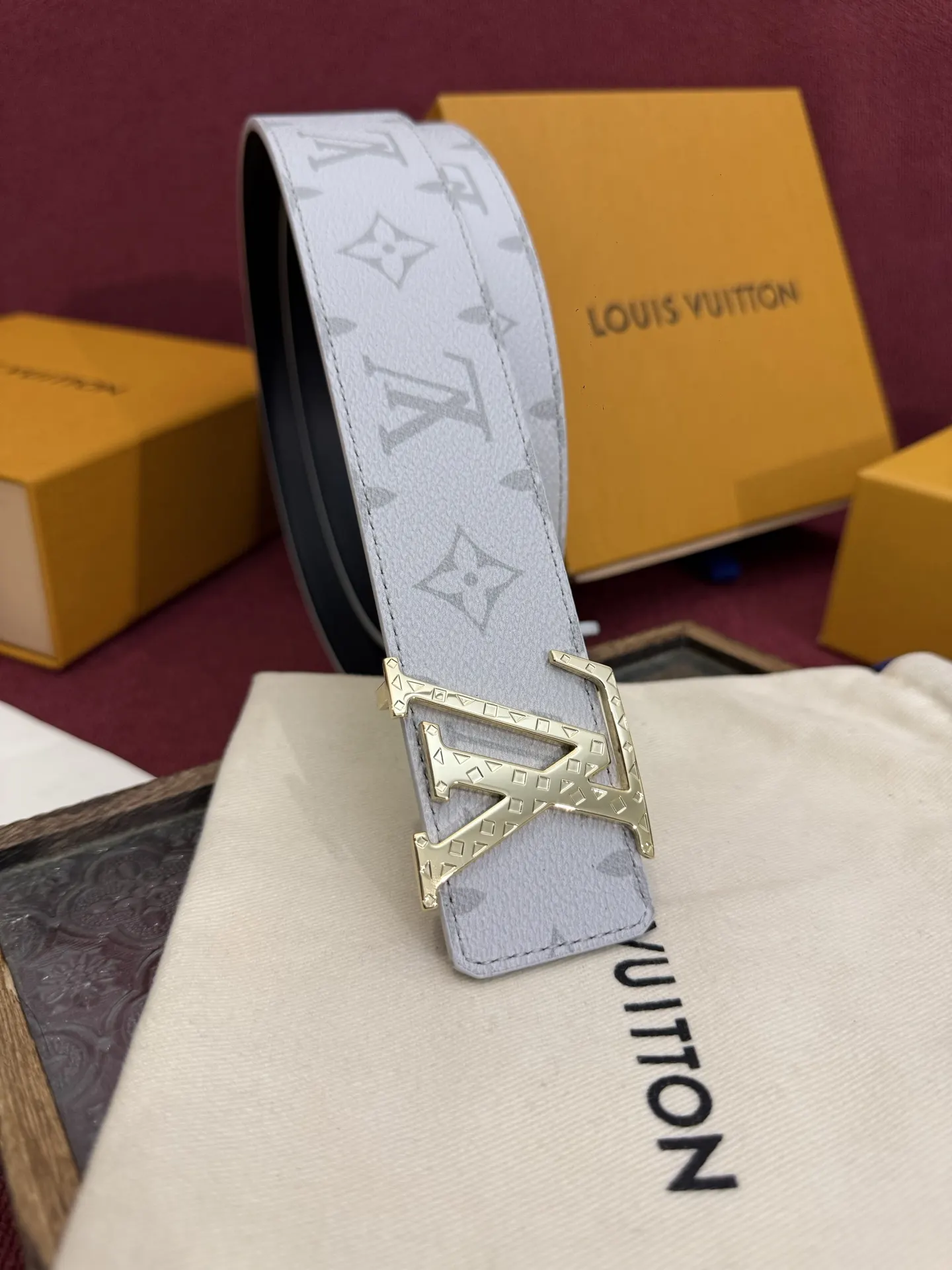 LV 米灰双面腰带 金扣休闲款｜ORBUYBAG 岚奢包高端时尚精品