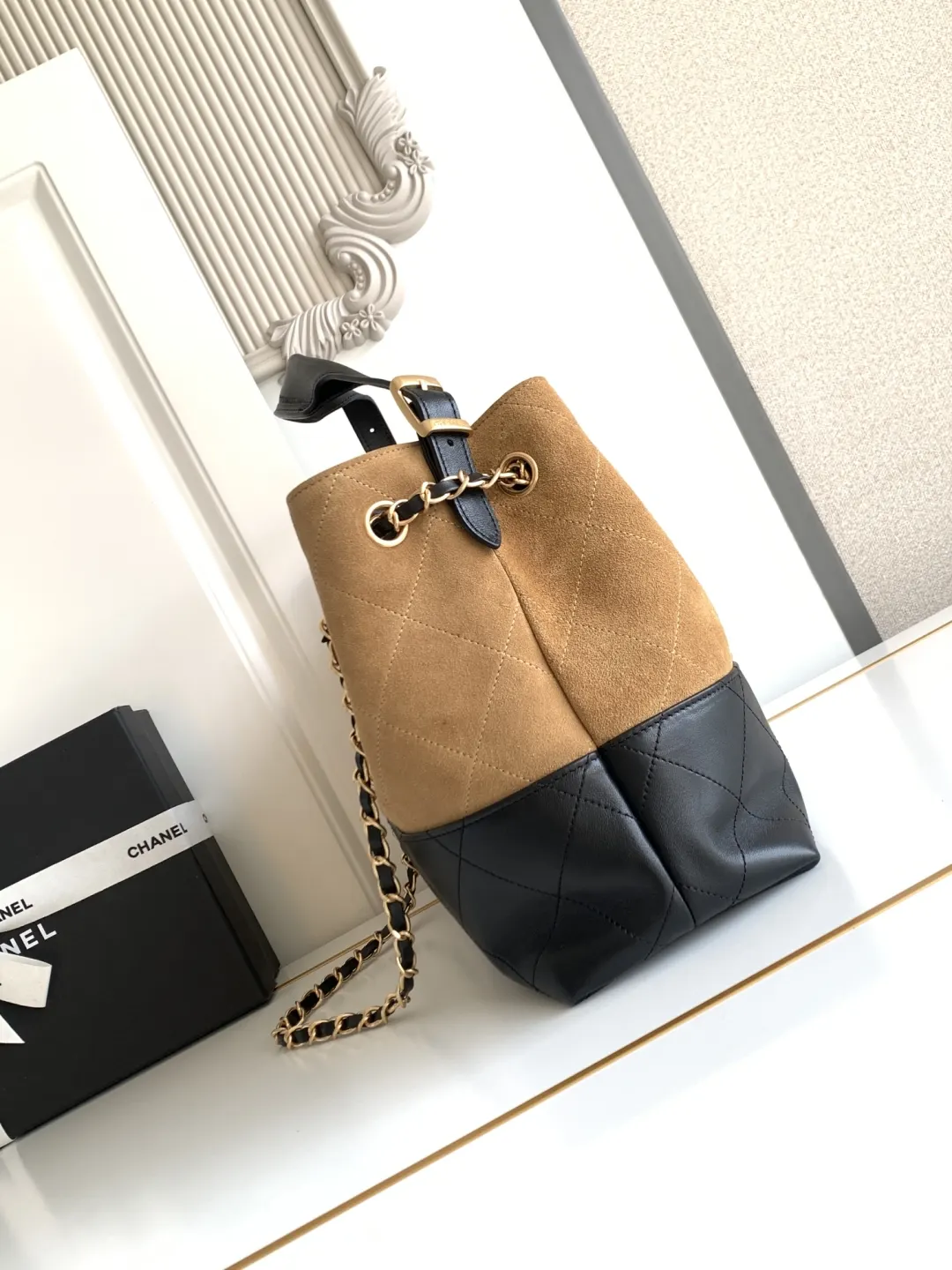 CHANEL 拼色 麂皮 托特包 大容量托特款