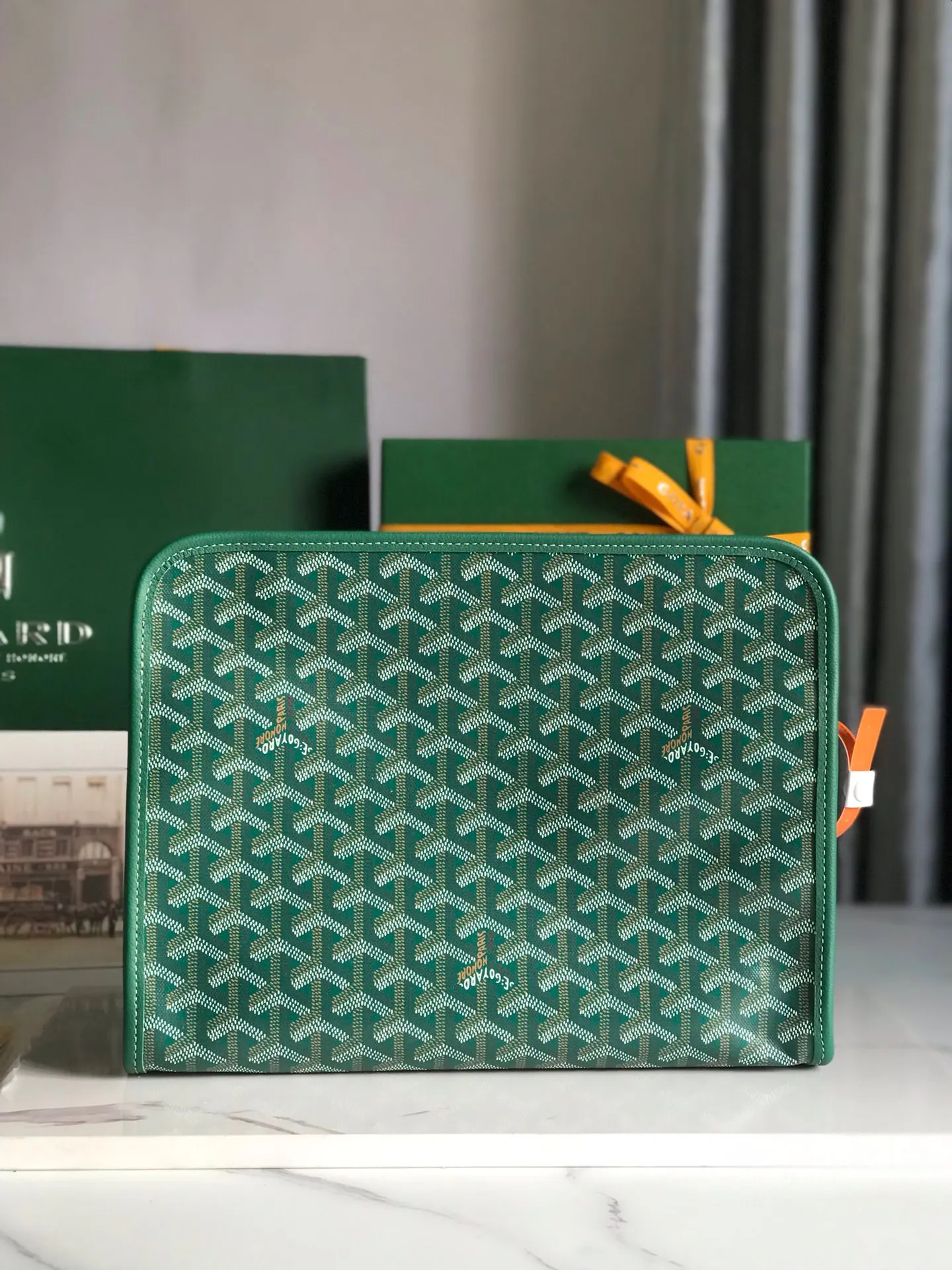 Goyard Yellow Clutch Bag Leather