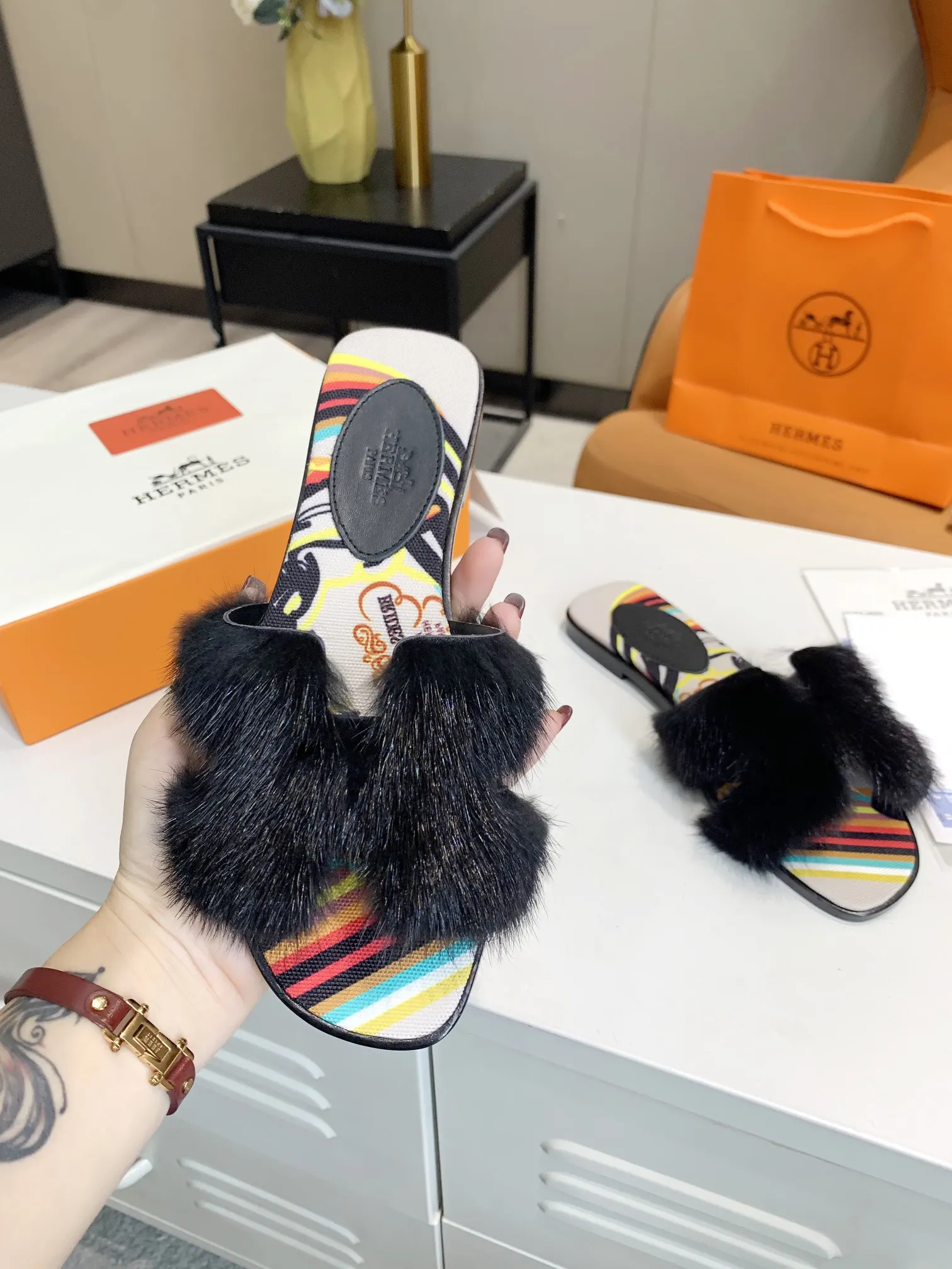 Hermès 黑 鞋履 舒适 拖鞋