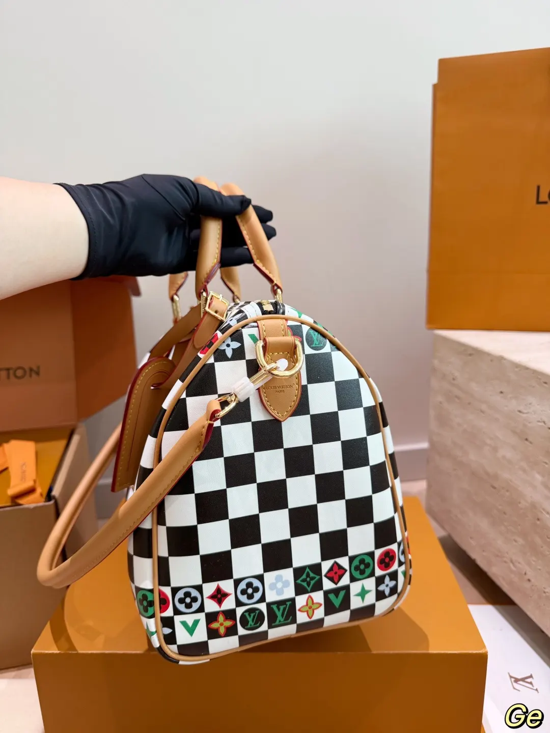 Louis Vuitton Black White Tote Bag