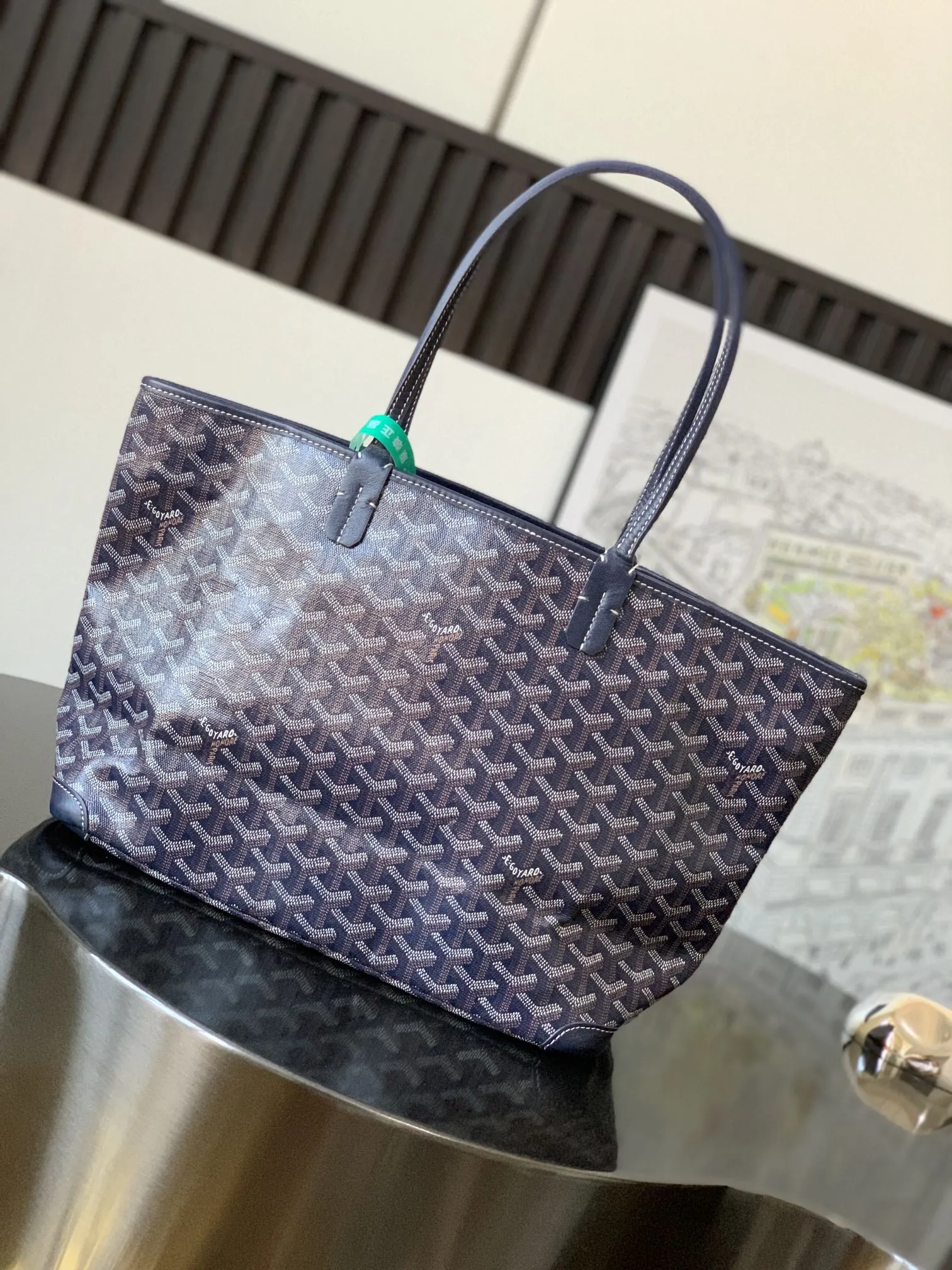 Goyard 深藍 皮革 托特包 大容量托特款