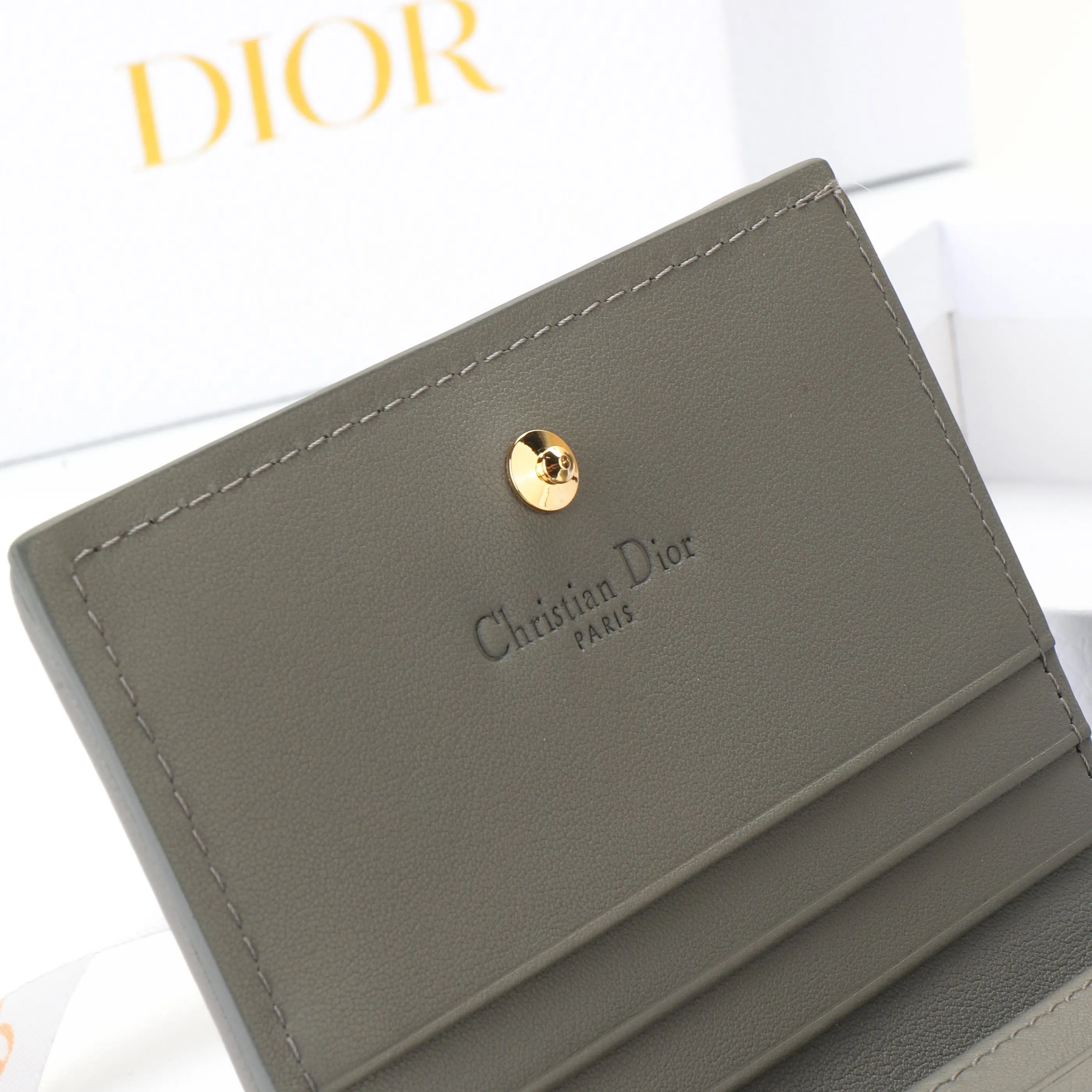 Dior Gray Leather Wallet