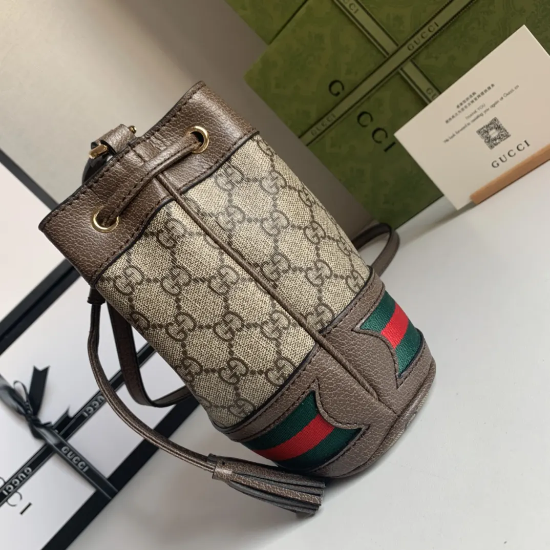 Gucci Gg Supreme Ophidia Old Flower Bucket Bag Handheld Shoulder Image 4 Gucci Gg Supreme Ophidia Old Flower Bucket Bag Handheld Shoulder Image 4