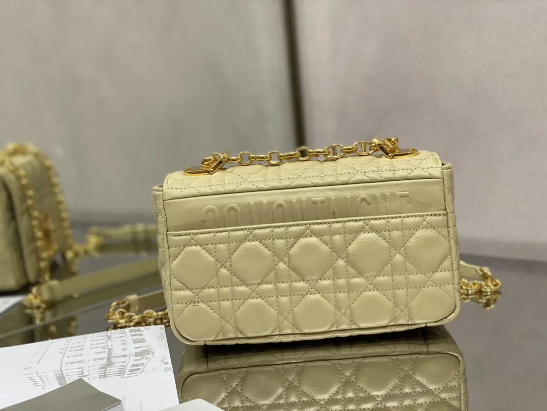 Dior Caro 米色 皮革 手提包