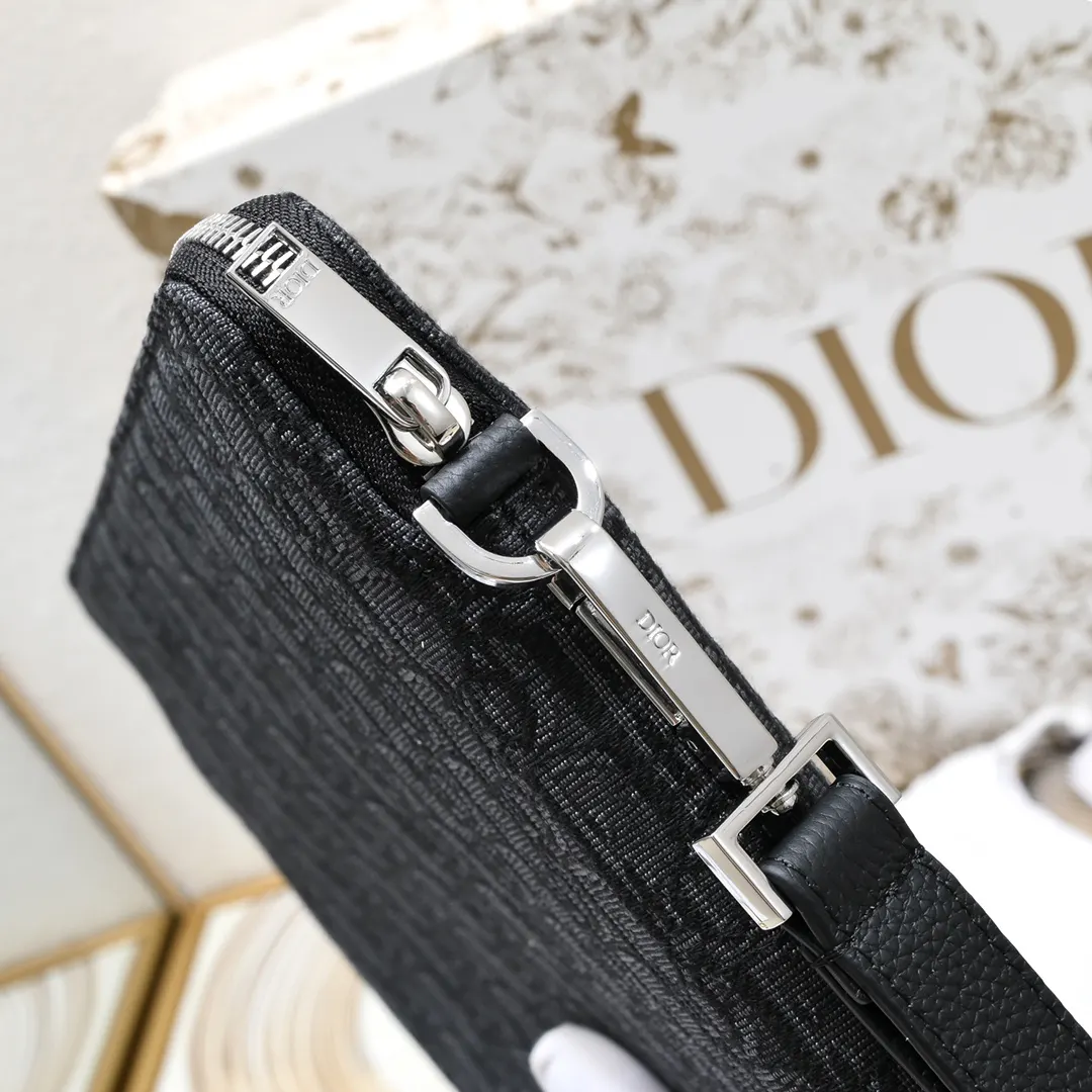 Dior 黑色 米色 皮革 手拿包 精致手拿款