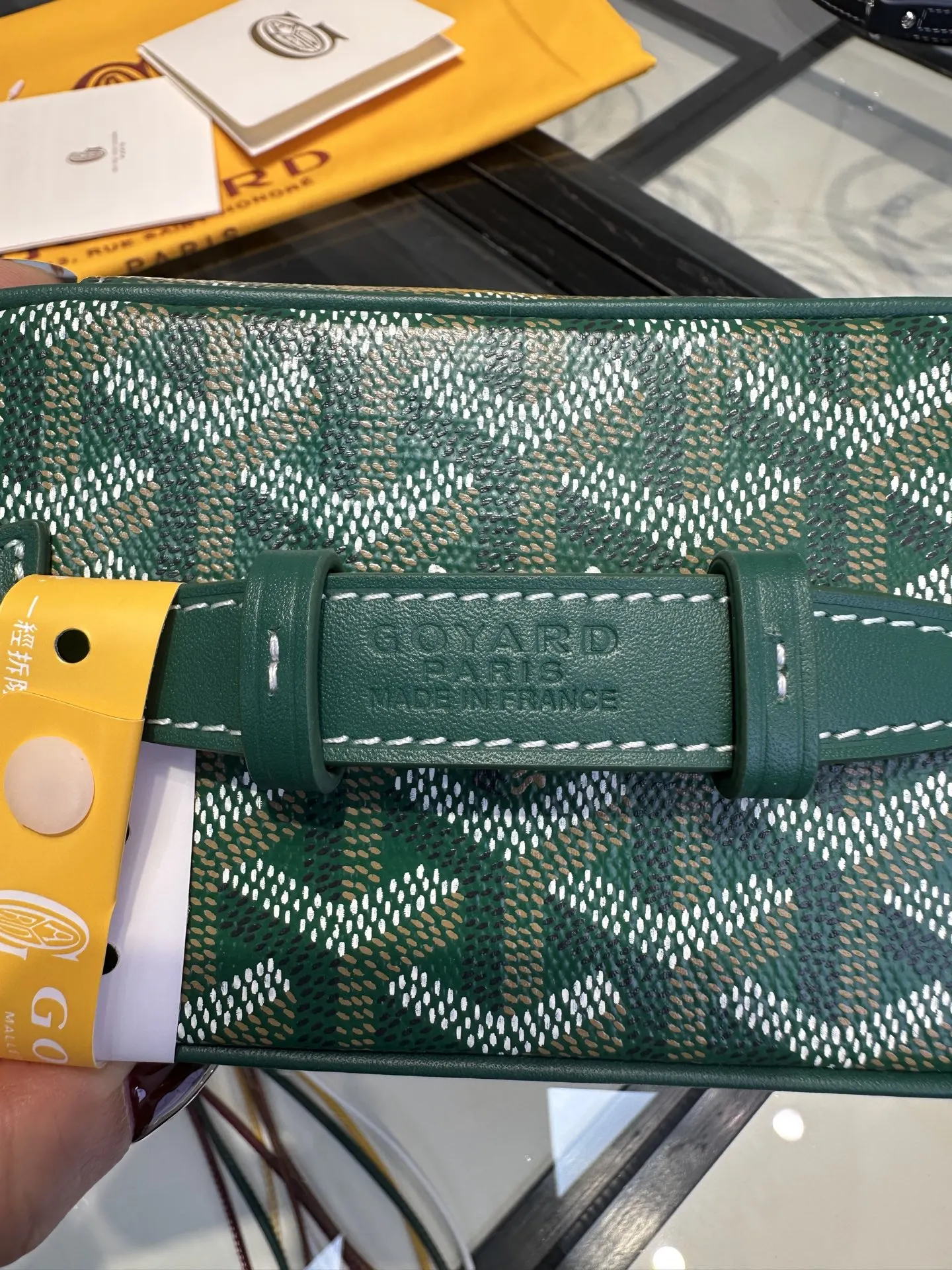 Goyard Green Organizer Pouch Travel Leather