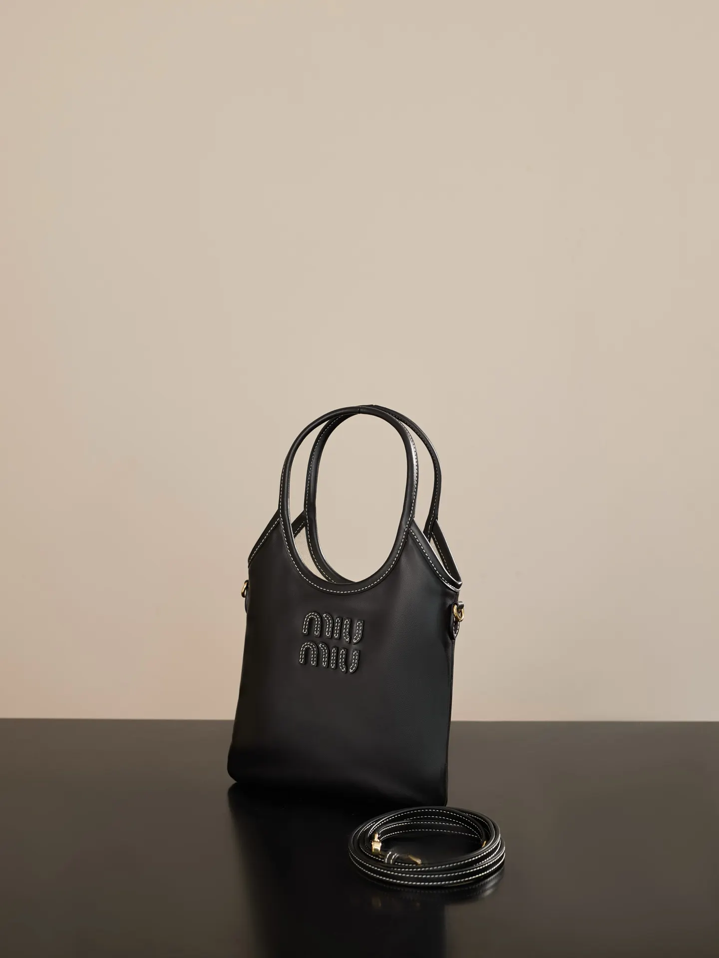 Miu 金色 牛皮 托特包 大容量托特款