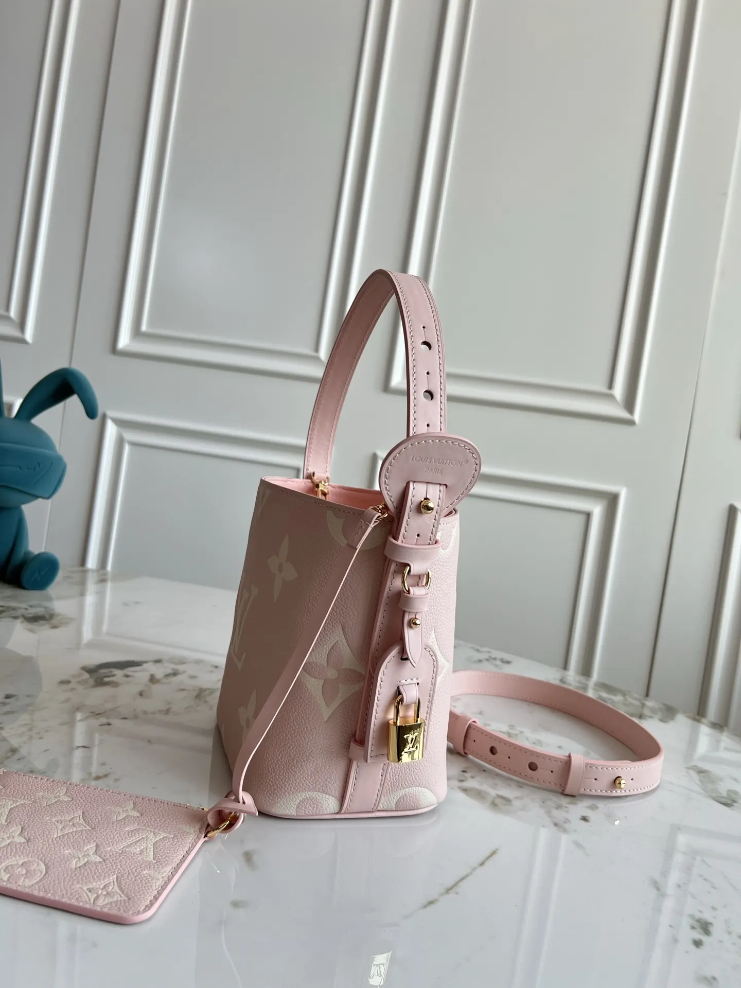 Black Pink Organizer Pouch Travel Leather