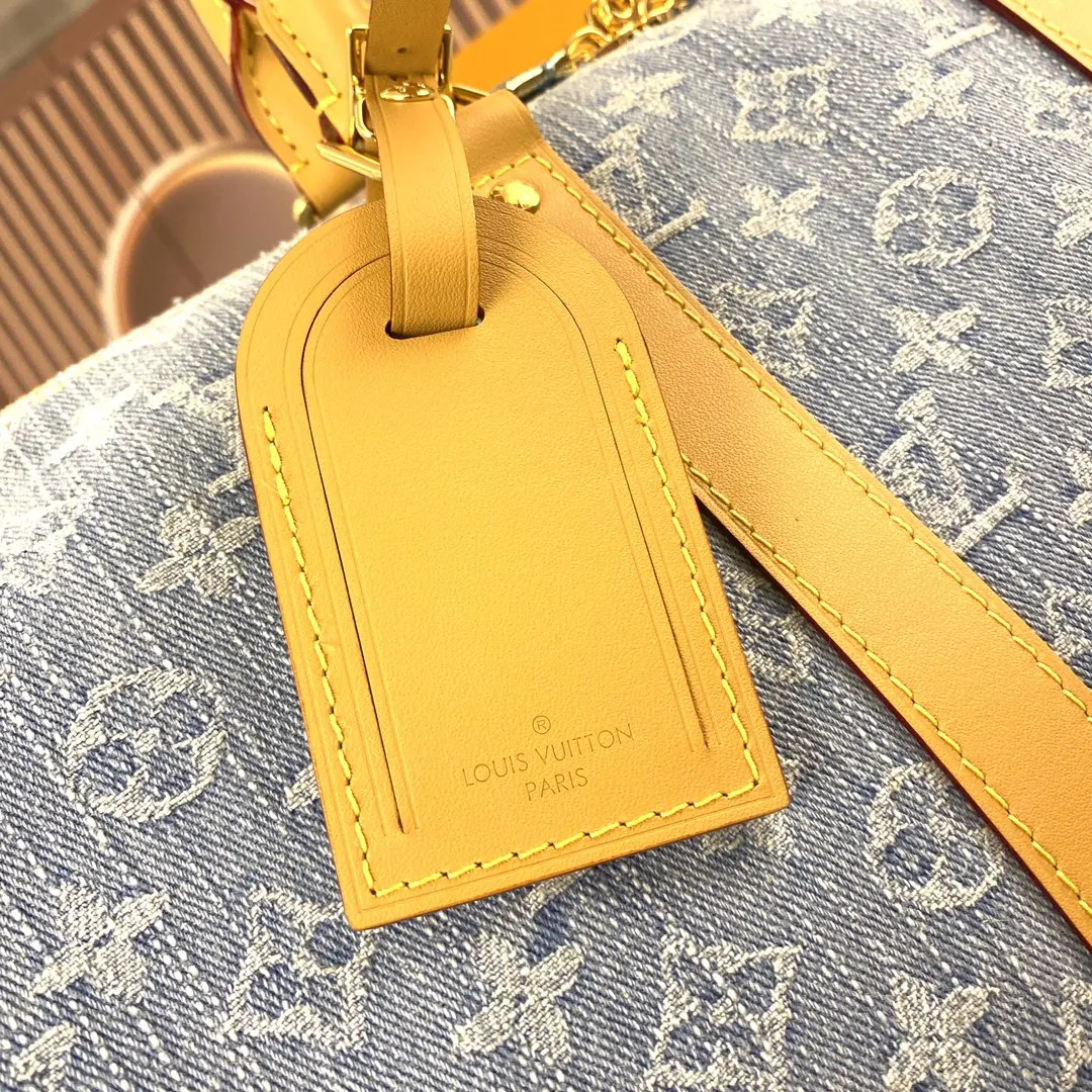Keepall 藍色 牛仔 牛皮 旅行袋 大容量旅行款