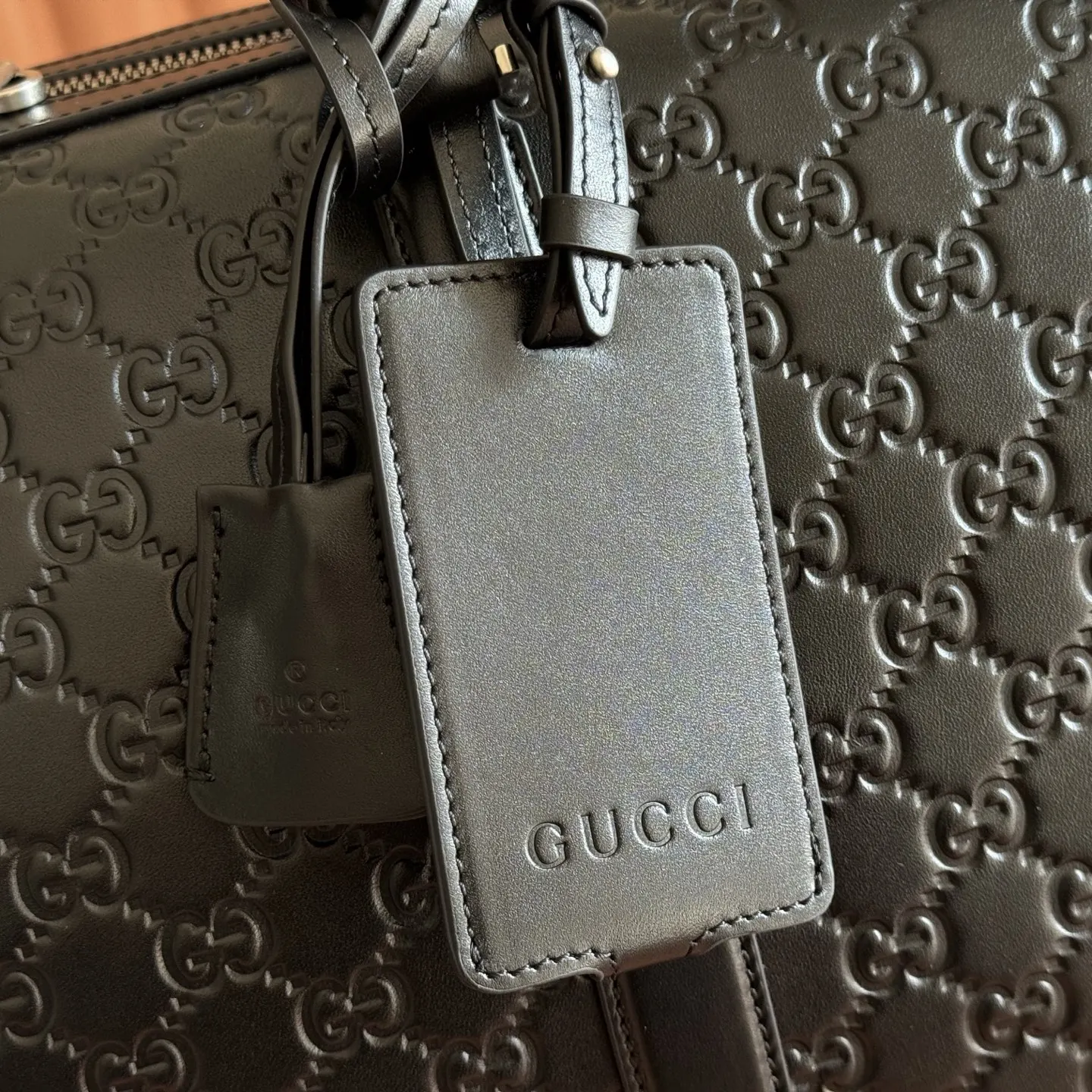 Gucci GG Emblem 黑色 帆布 旅行袋 大容量旅行款